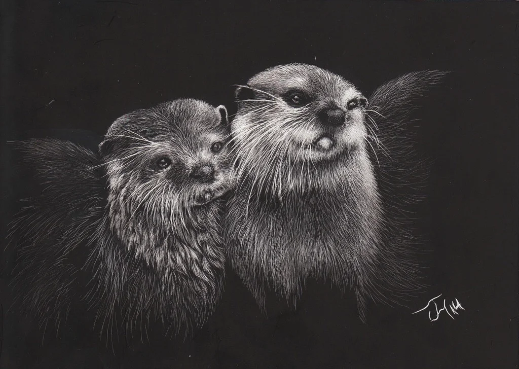 Otters-scratchboard.jpg