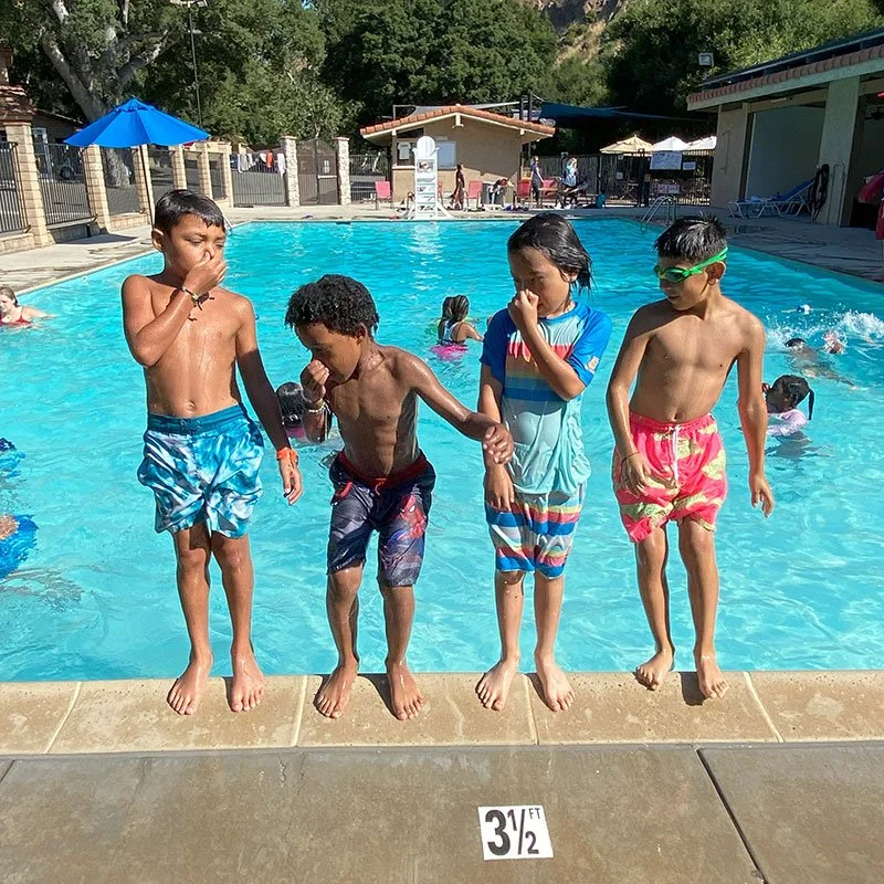 kids at a pool