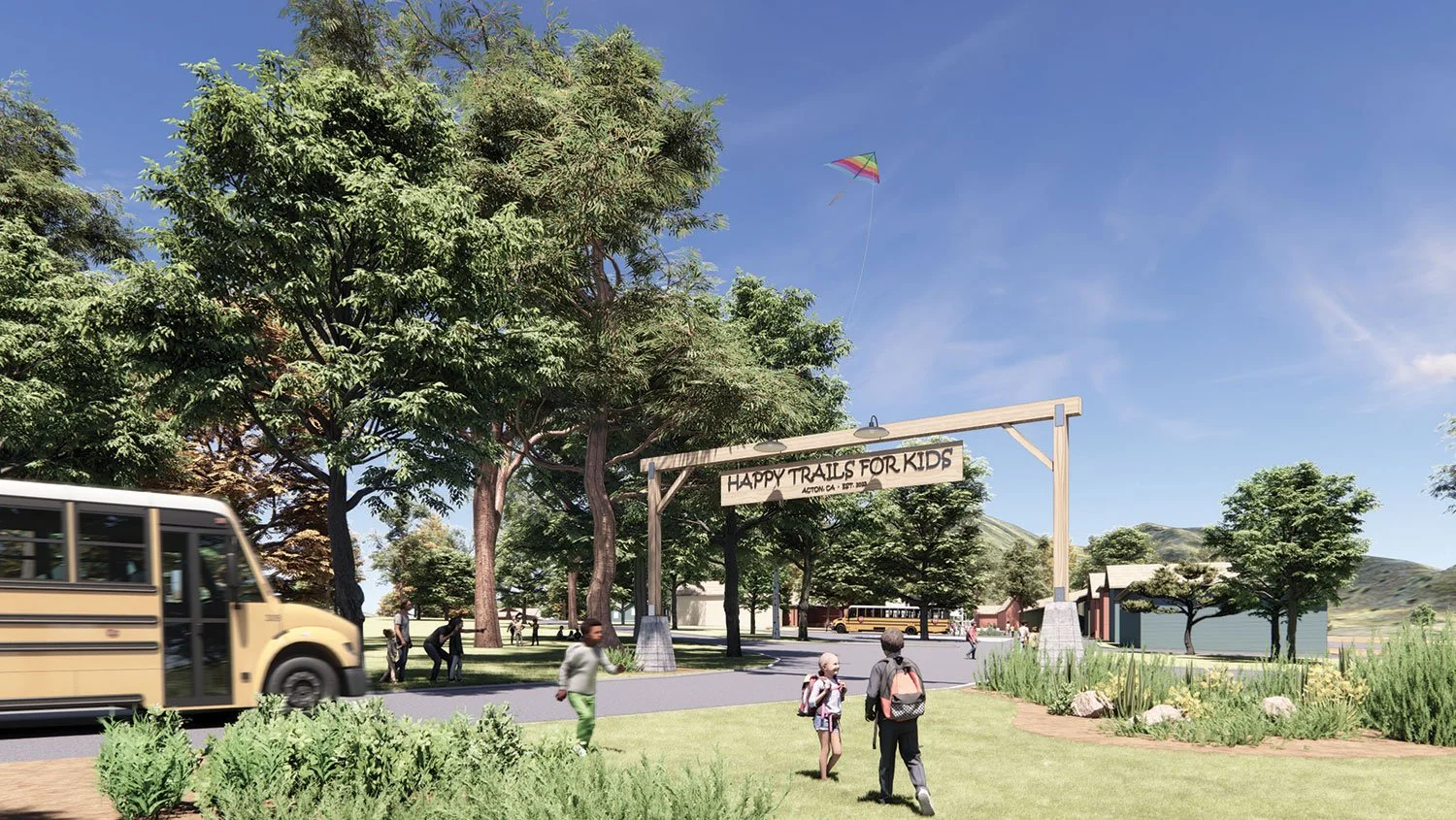 Rendering of the new camp's welcome sign