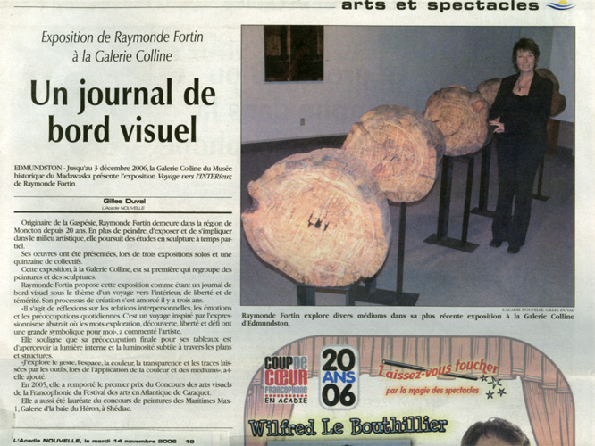 Novembre 2006, exposition Voyage vers l'intérieur