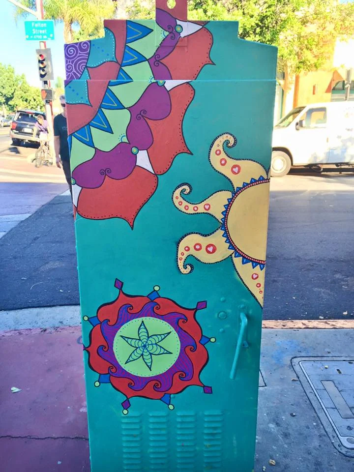 Utility box for The Visual Public Art Project, Normal Heights, San Diego, 2015