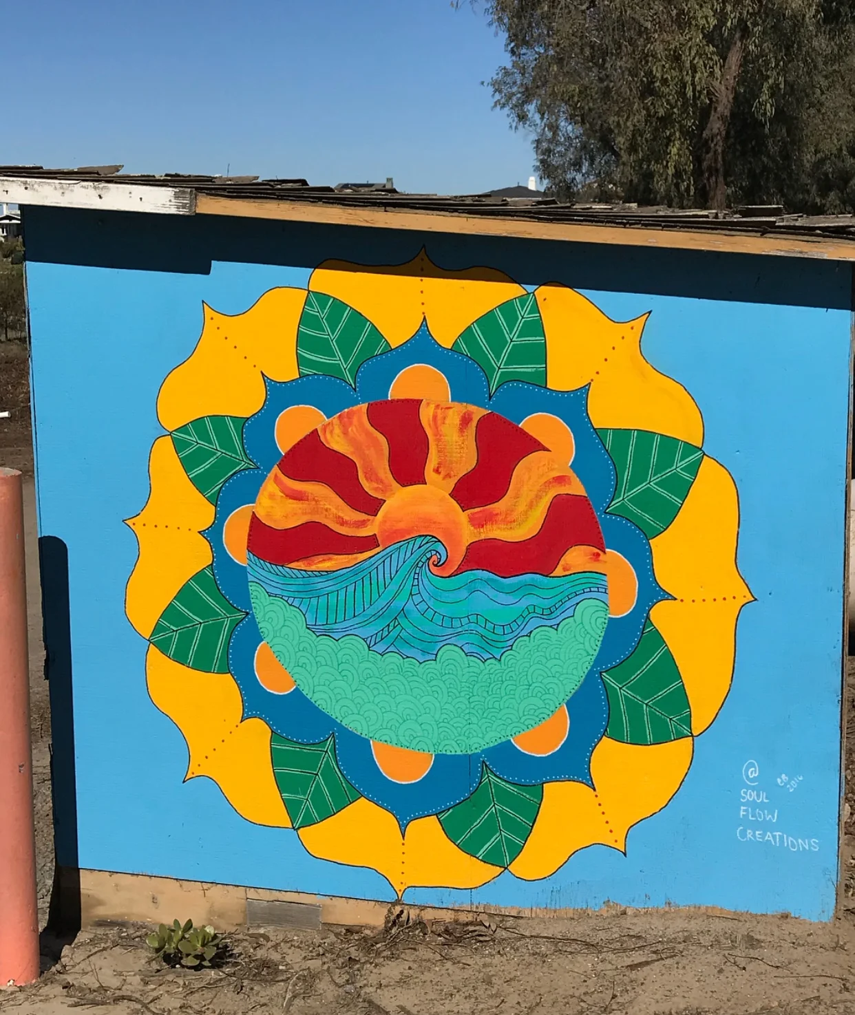 Mural at Coastal Roots Farm, Encinitas, San Diego, 2016