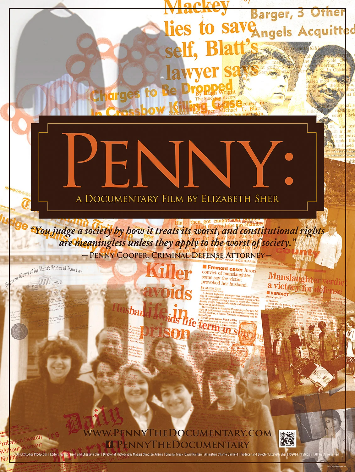Poster for PENNY © 2015 a 30 minute documentary by Elizabeth Sher