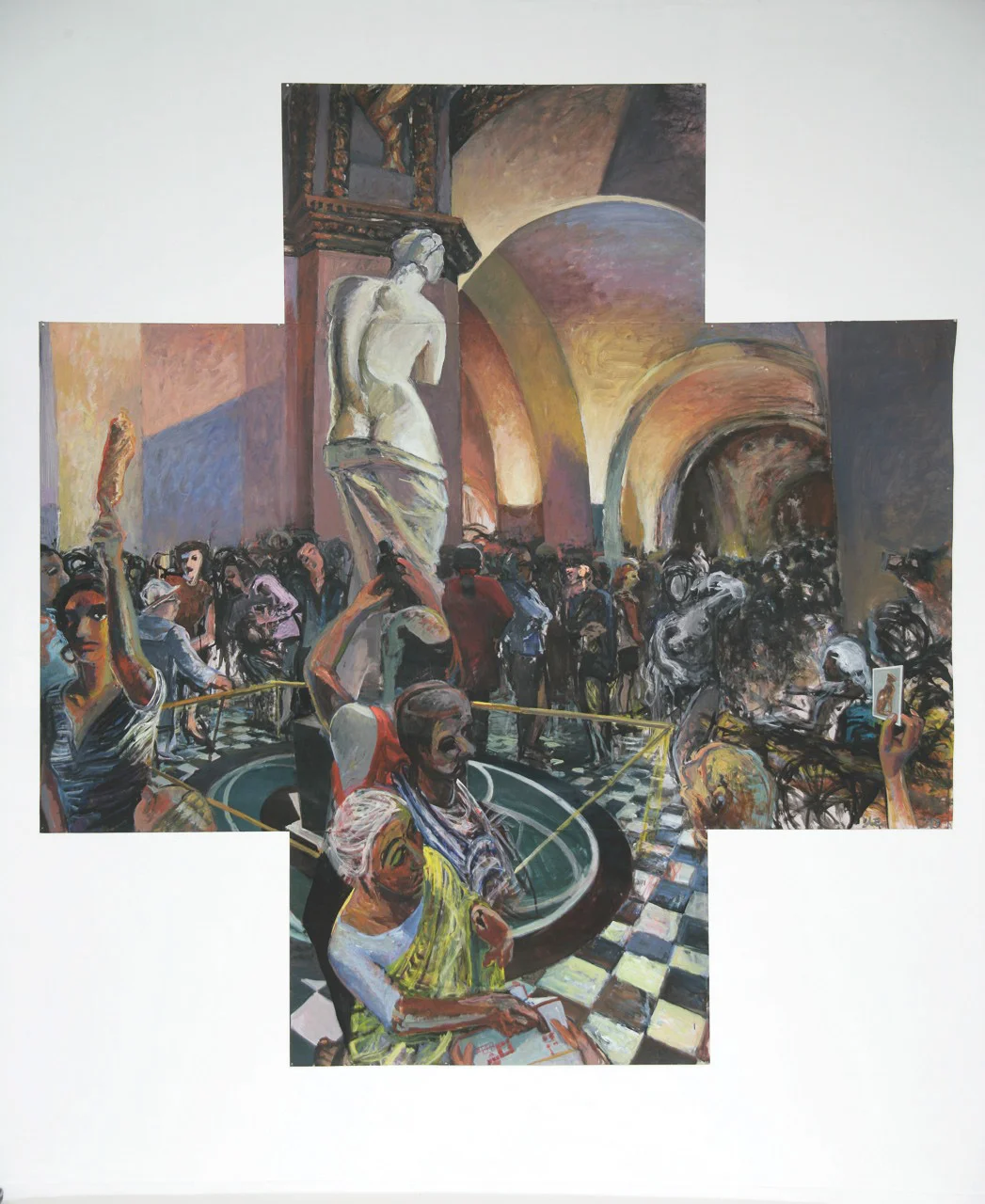 Traveling: Venus/Louvre , 1993 Acrylic and chalk on paper, 116 x 108 in. 