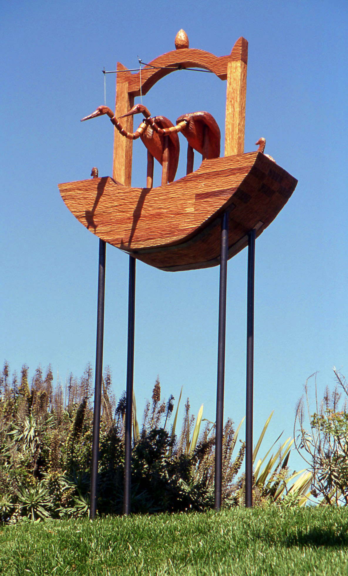 "Waterbirds," 12' x 5'x 3' Mahogany, steel, 2006 