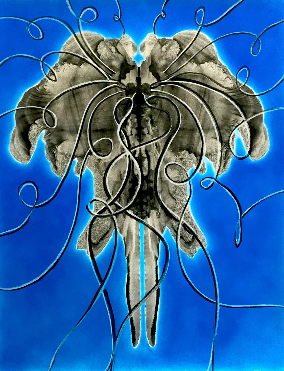 “Athena” 2015 4’ x 3’ Mixed media on rag paper