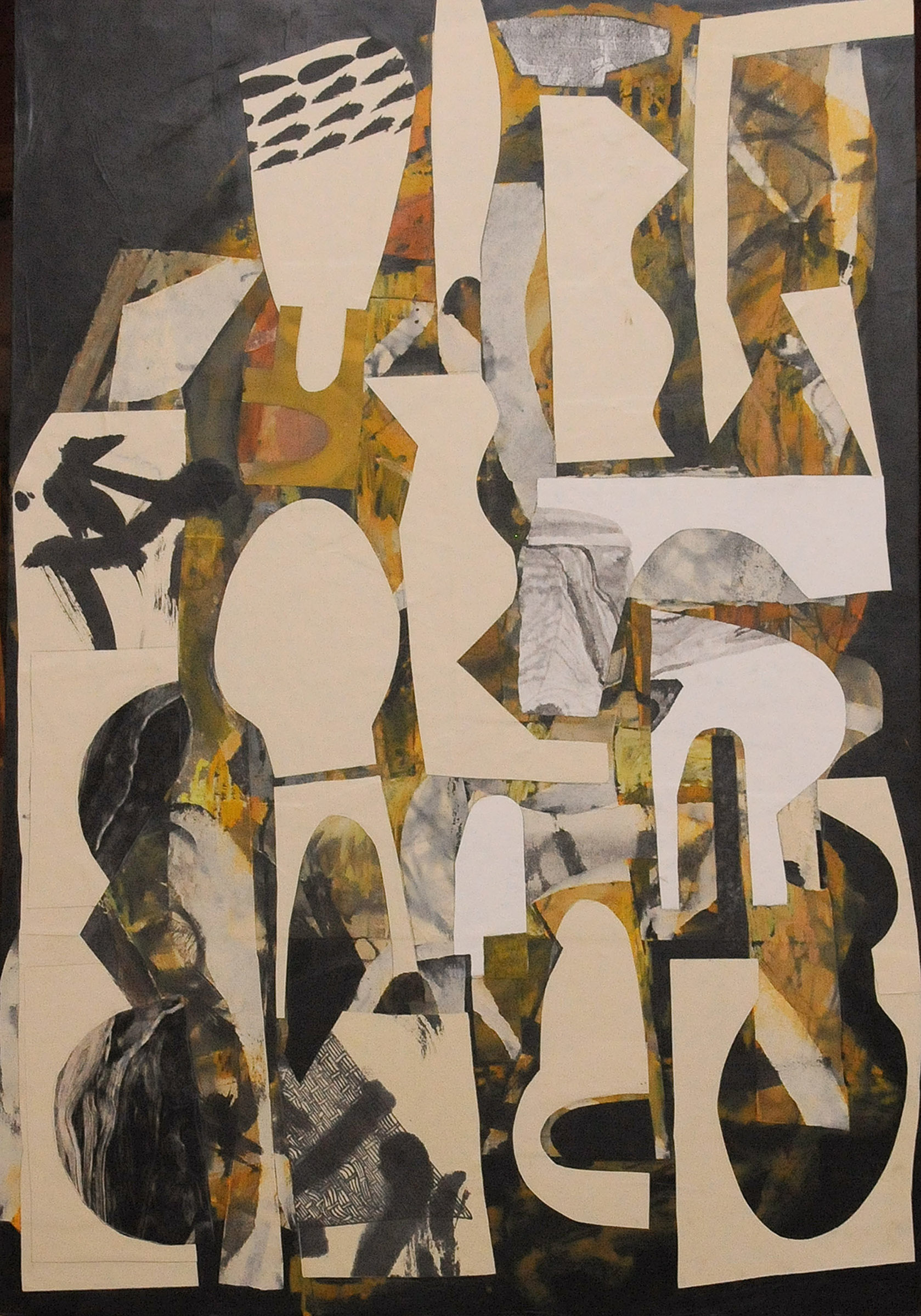 9 5 2011 38" x 26" x 2" Mixed media collage on birch panel 2011