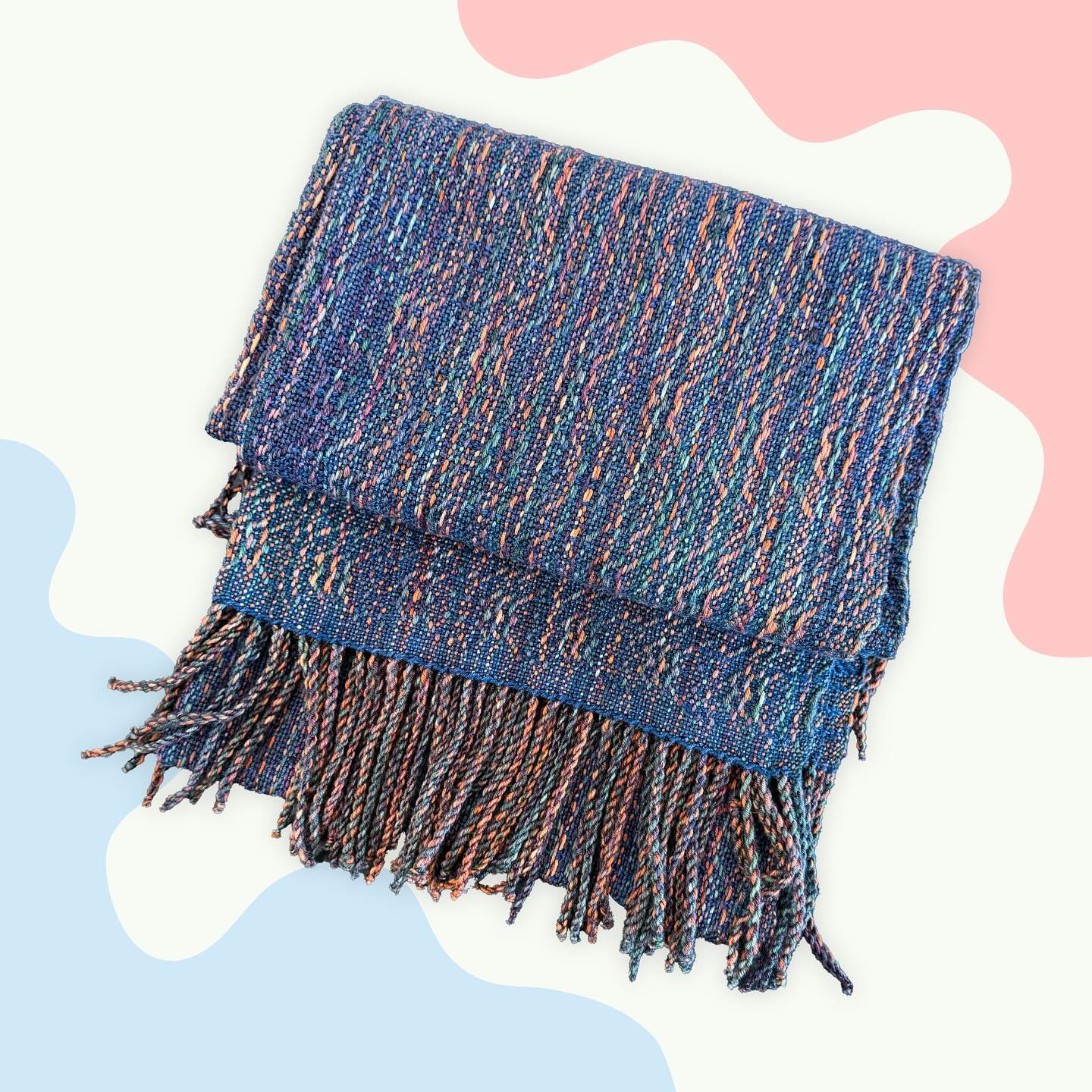 Some new pieces in store from PK Maracin of Fusion Weaving @pksews.andweaves - like this piece &lsquo;Pottery Barn&rsquo; - unique and individually woven with silk merino and hand-dyed.
.
.
.
#woven #weaving #shawl #wrap #handloom #unique #design #nz