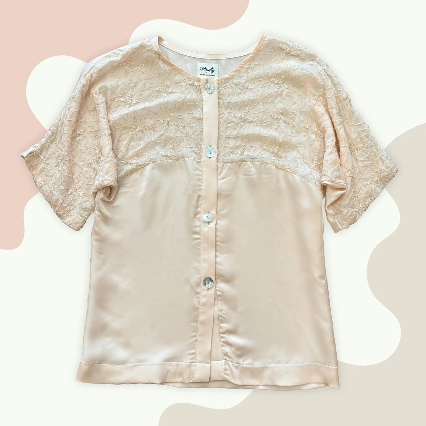 Beautiful beaded detail blouse by @auntyclothing in store now! 
.
.
.
#fashion #nzfashion #blouse #shirt #beaded #detail #dunedin #design #wardrobe #nzmade #shoplocal