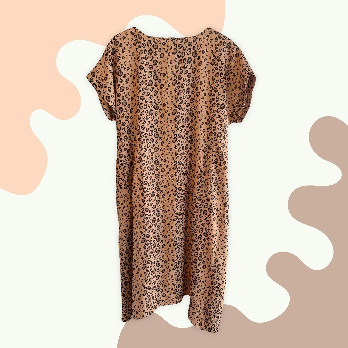 Solid As A Frock by @annakingclothing - this 100% linen animal print dress is bound to become a wardrobe favourite- and it has front pockets! The hem is slightly longer at the back, and the small of the back is slightly gathered with an elasticated d