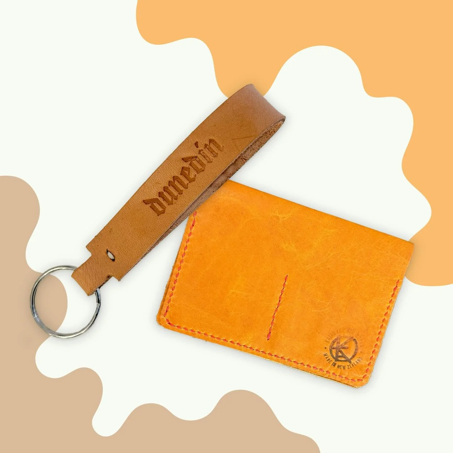 A selection of things in store from @katad.nz - from hand stitched leather card holders, to key rings and more!