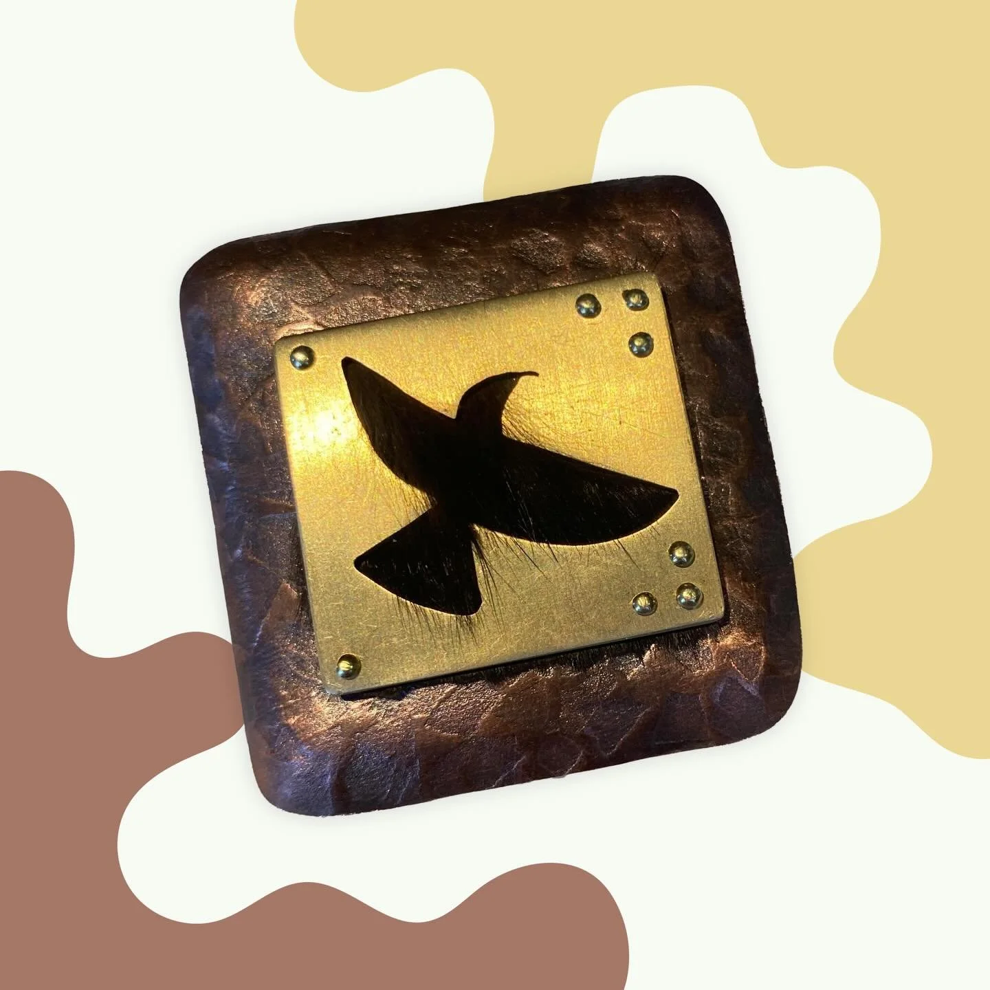 Conservation/Conversation brooch by @napperjewellery 
- copper, brass, stainless steel and fur
Don&rsquo;t forget this Friday we are open late so come and celebrate with us!