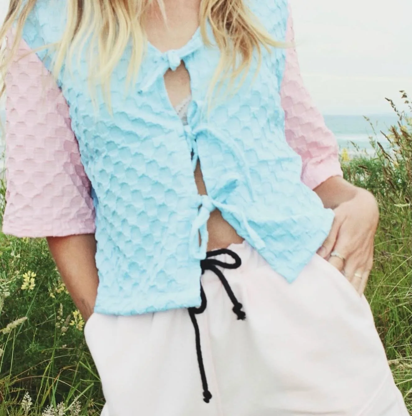 The paddle pop tie top from @theslowgamenz is available in store - just two of these, one size 10 and one 12! ☀️🩵🩷