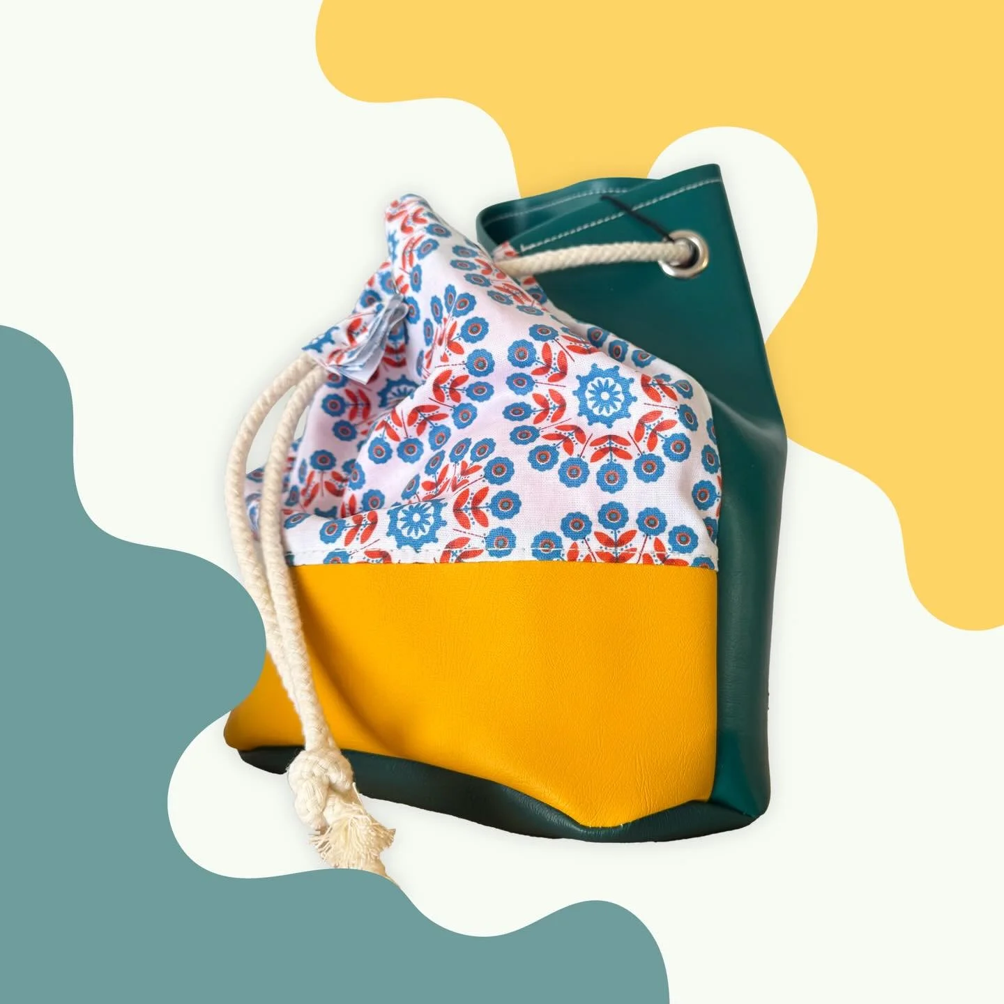 Vibrant draw string pouches in store from @vickisbags - and not just limited to one type of use! Made with vinyl and oilcloth here in Dunedin - and don&rsquo;t forget to take a peek inside as there is always something bright and colourful not just on
