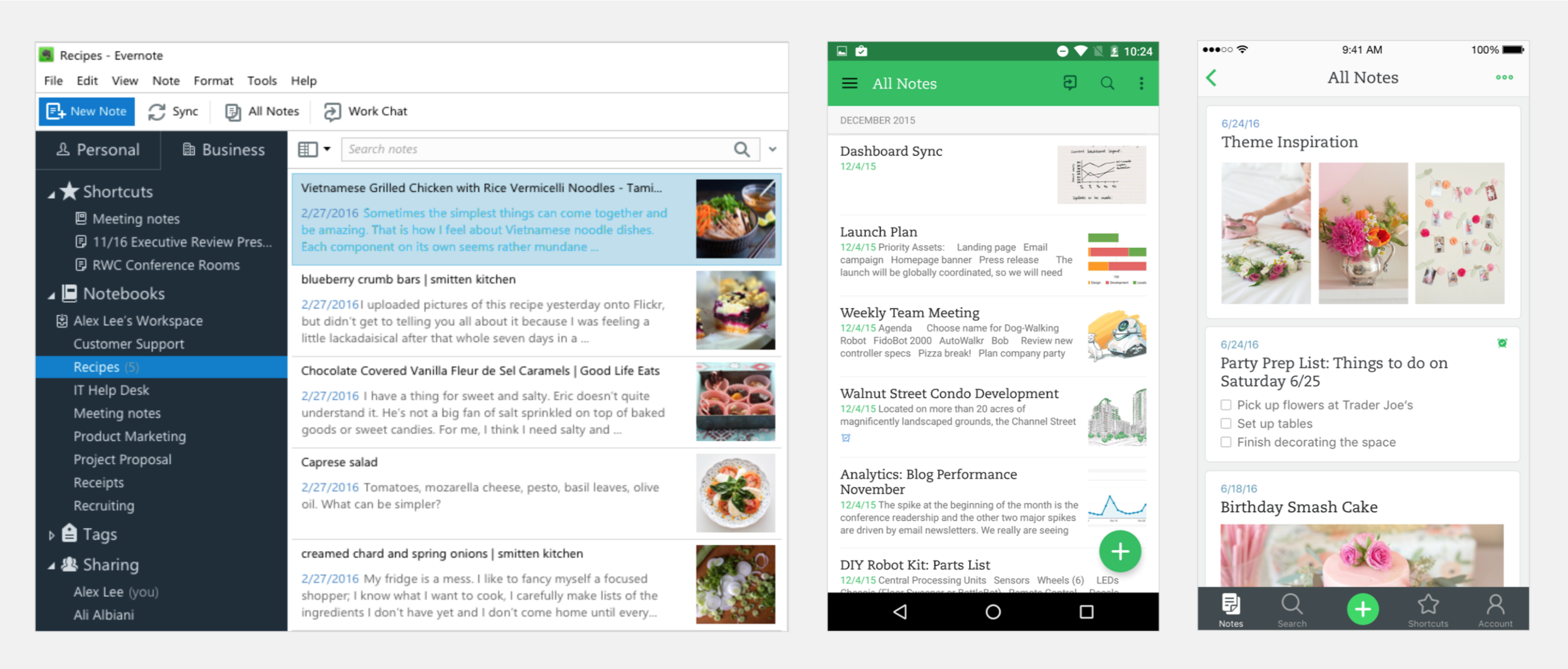 Evernote’s family of apps before 2018