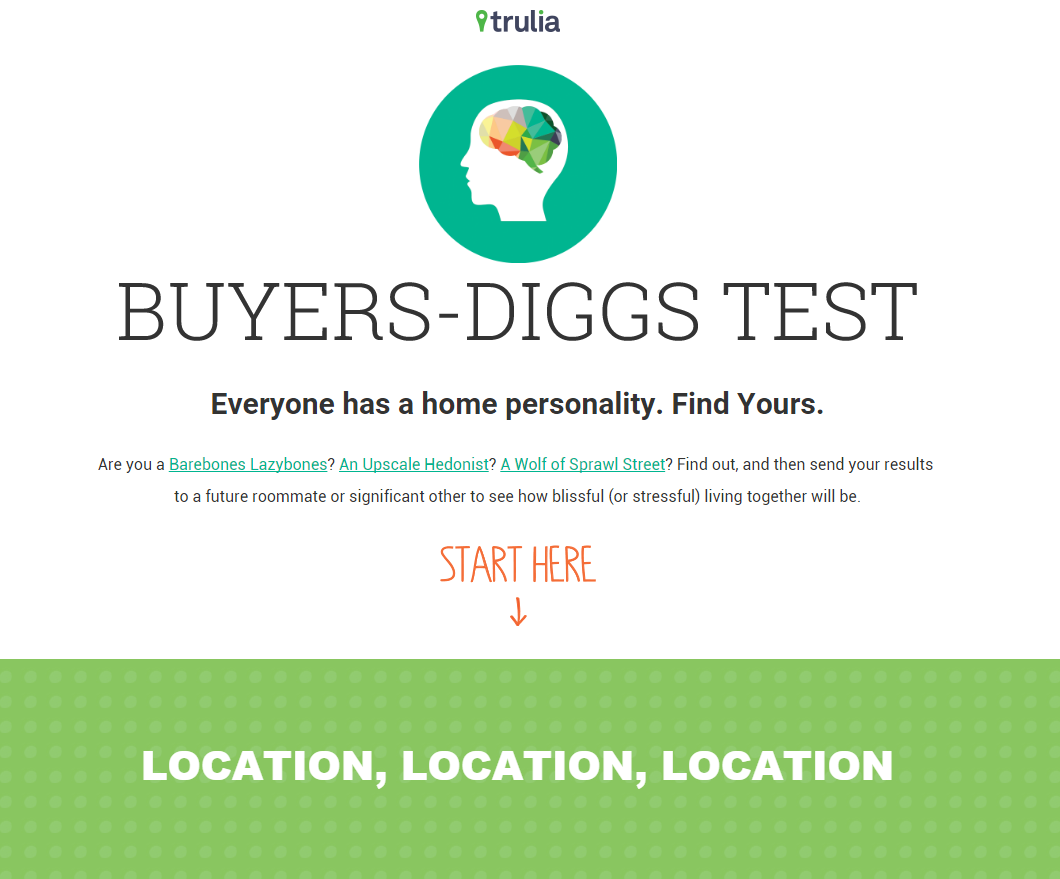Trulia "Buyers-Diggs" Personality Test
