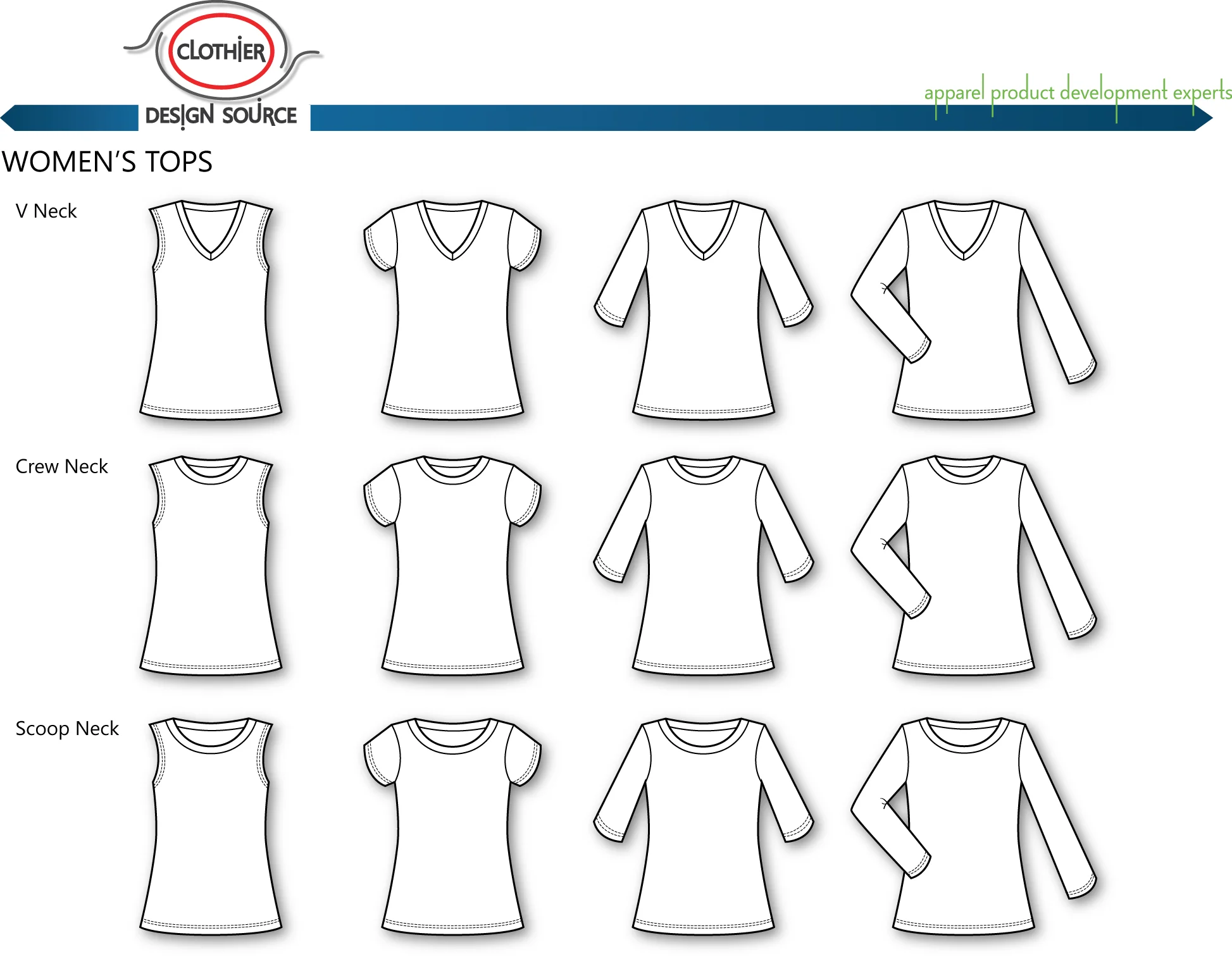 Flat Illustrations - Women's Tops 