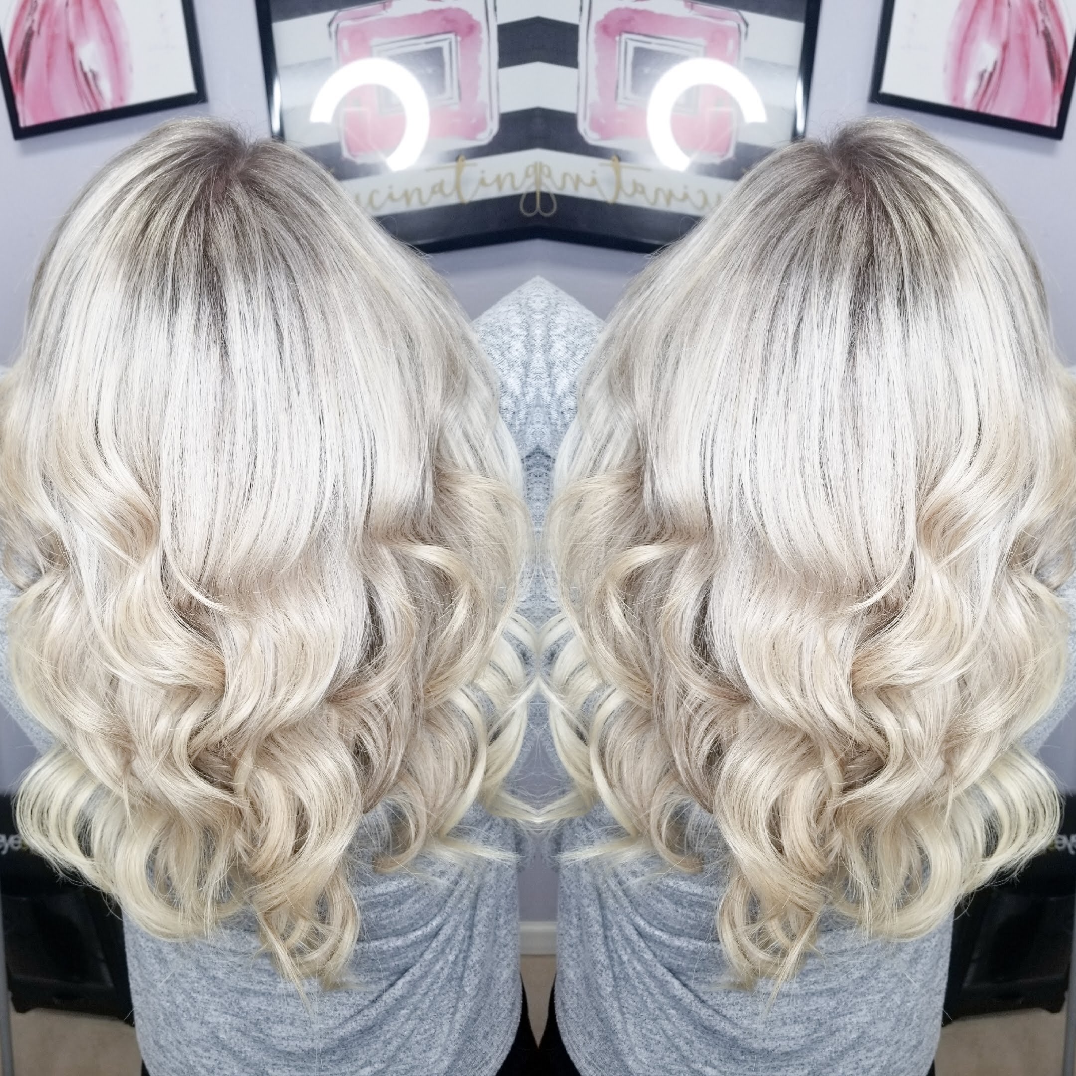 Rooted Blonde Highlights with Extensions