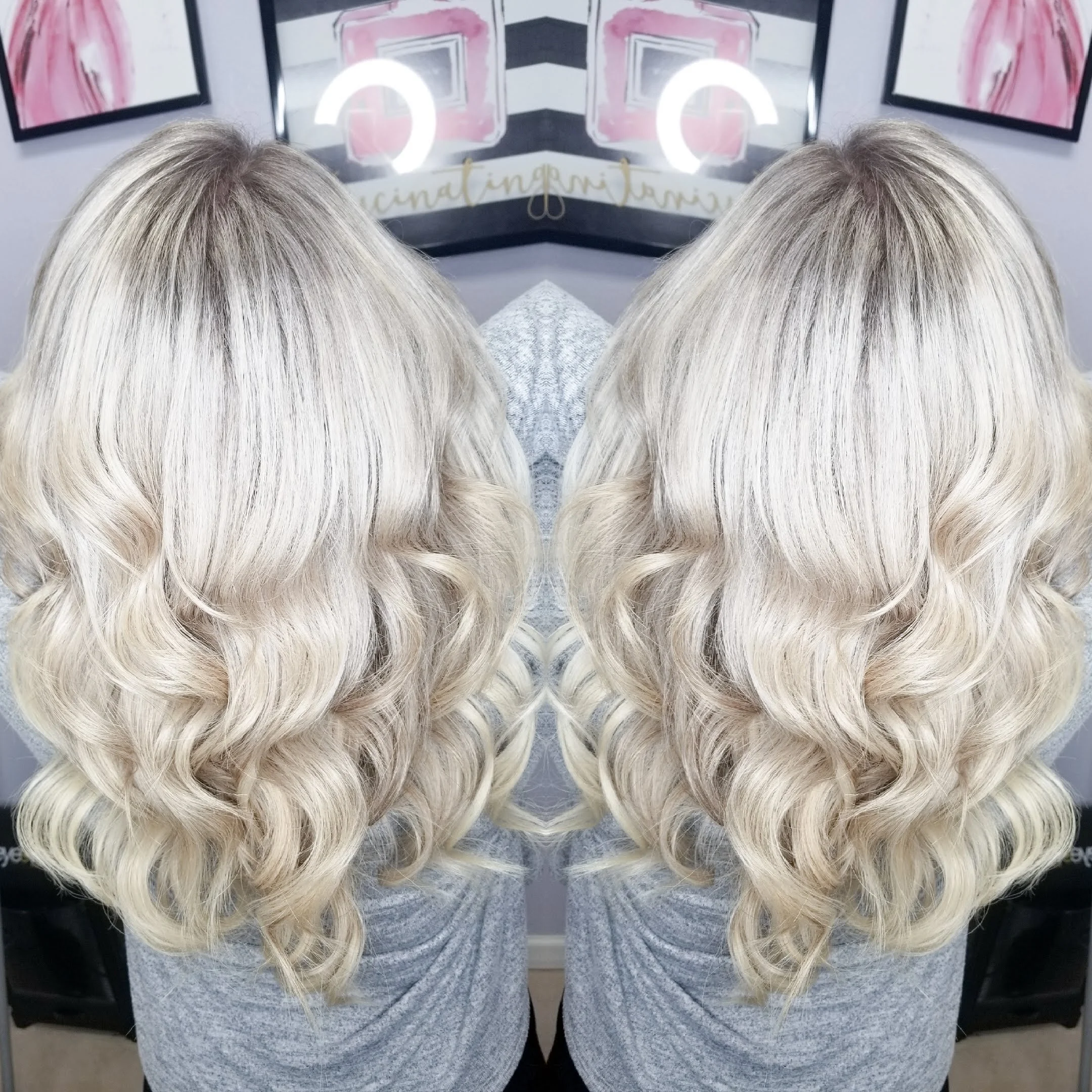 Rooted Blonde Highlights with Extensions