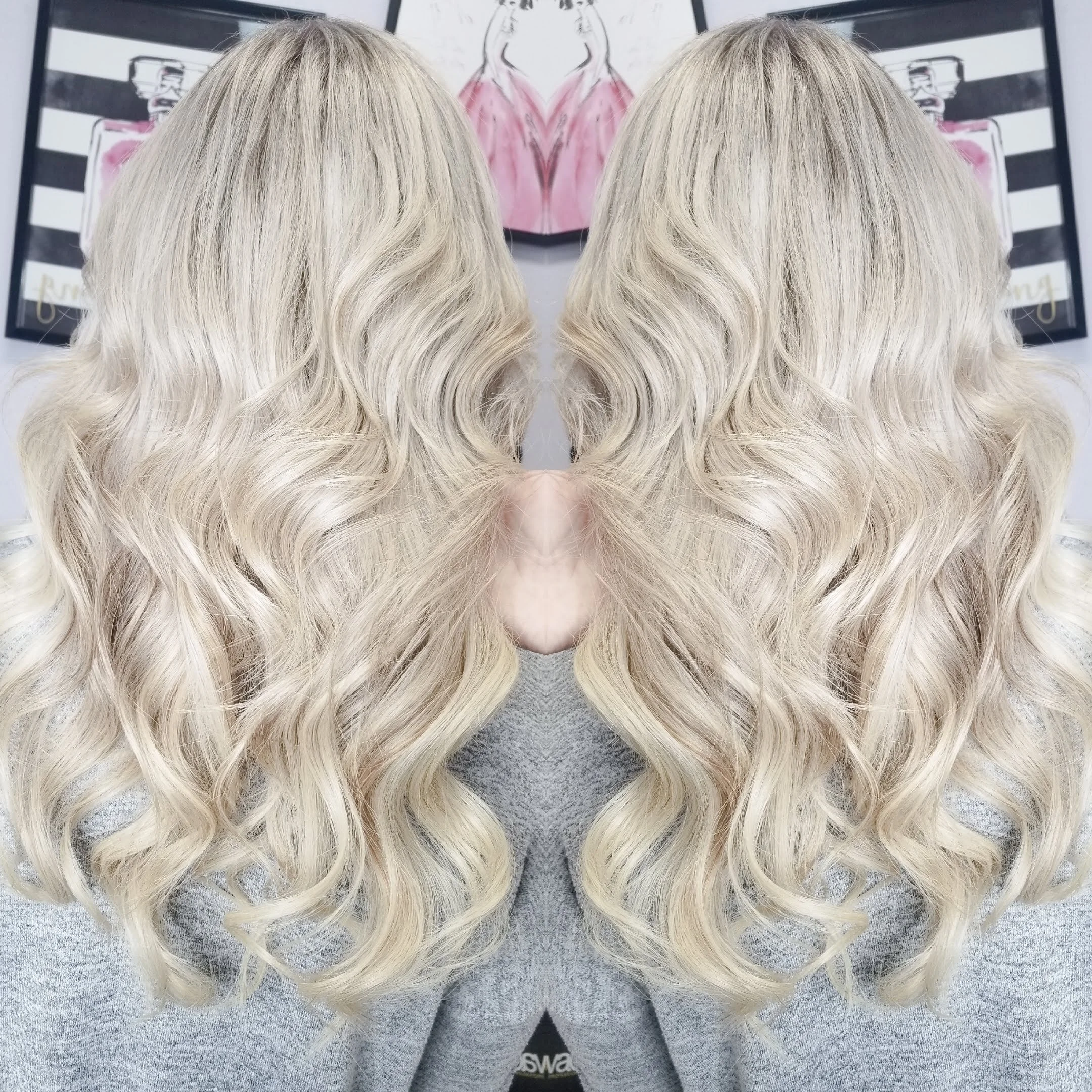 Bright blonde Highlights with Extensions