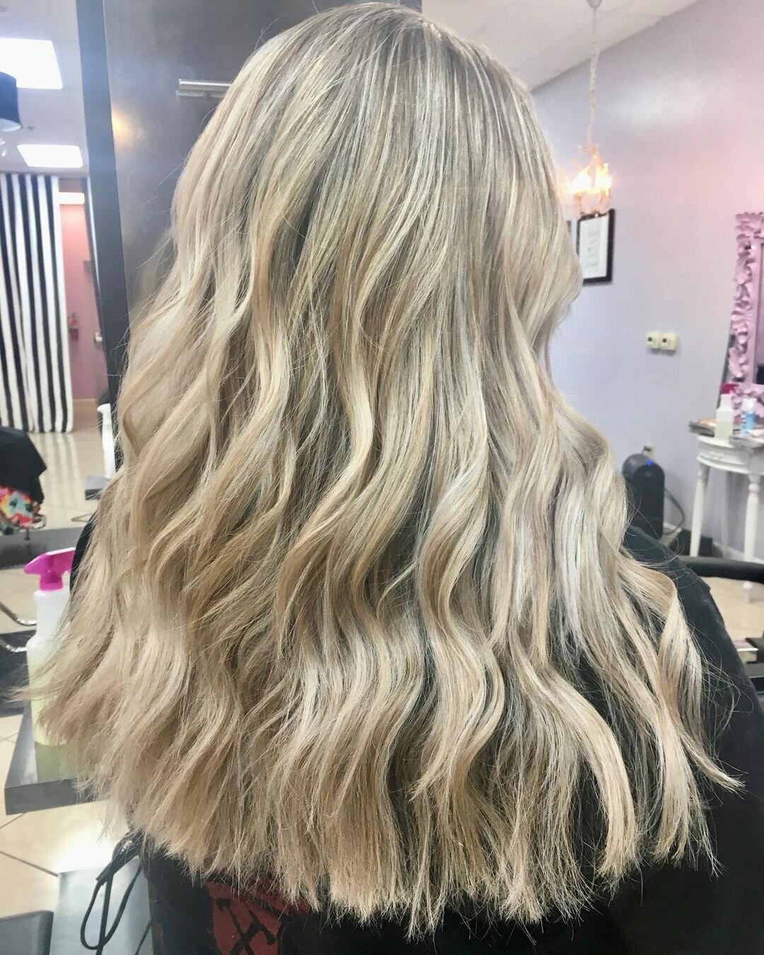 Bright Blonde Highlights on Long Hair