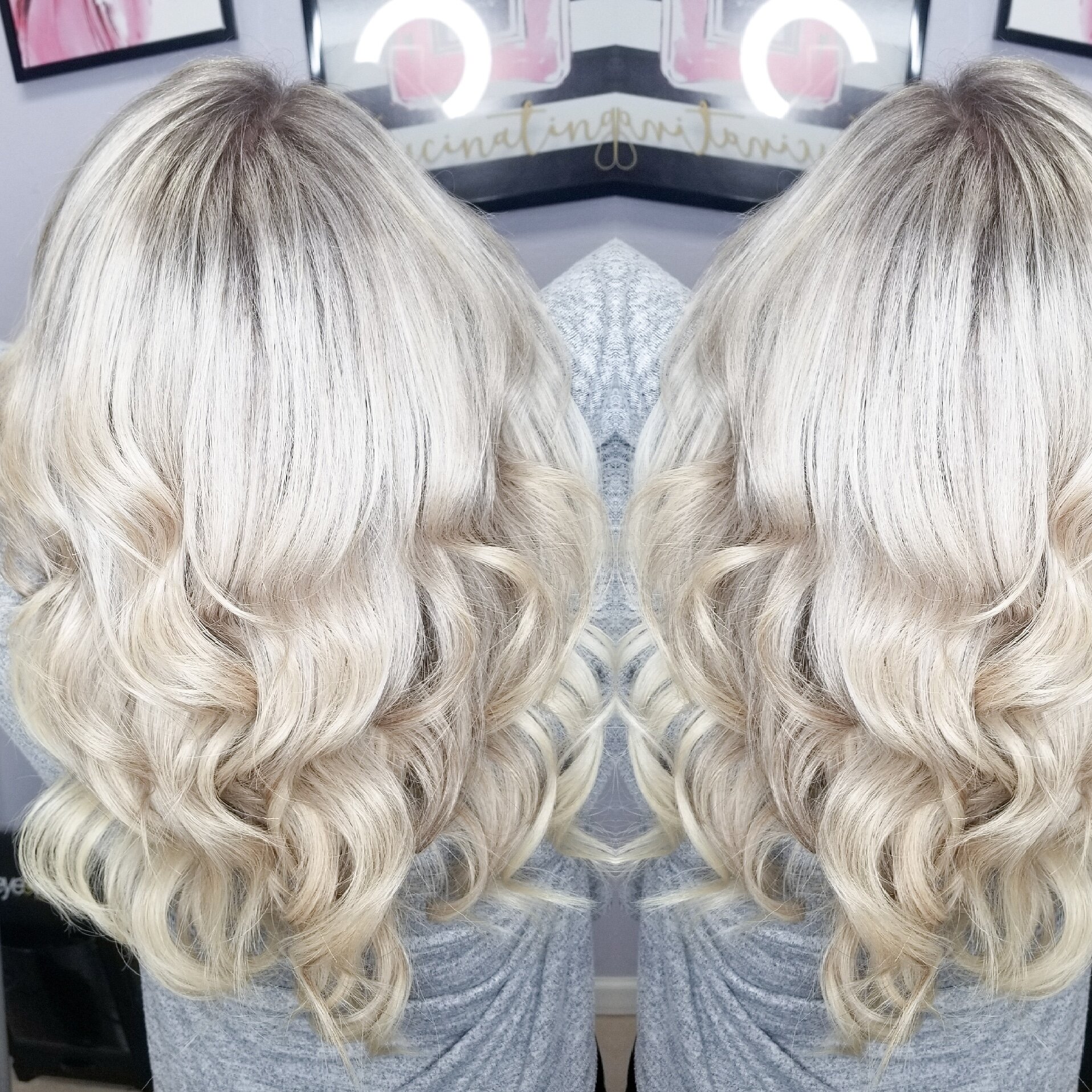 Bright Blonde Balayage with Extensions