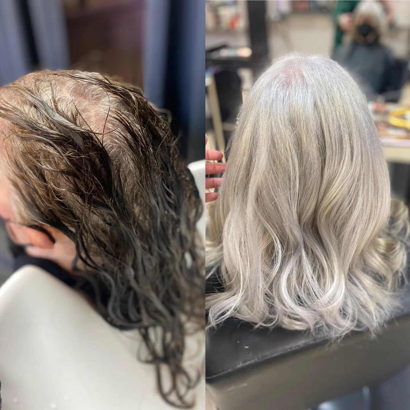 🖐️🎤 ONE SESSION... If you know, you know.

Hats off to @xcrimson.beautyx
for this stunning transition into natural grey 👏 

Patience is 🔑 if you're wanting to embrace your natural color. It may not always be possible to see amazing results in you