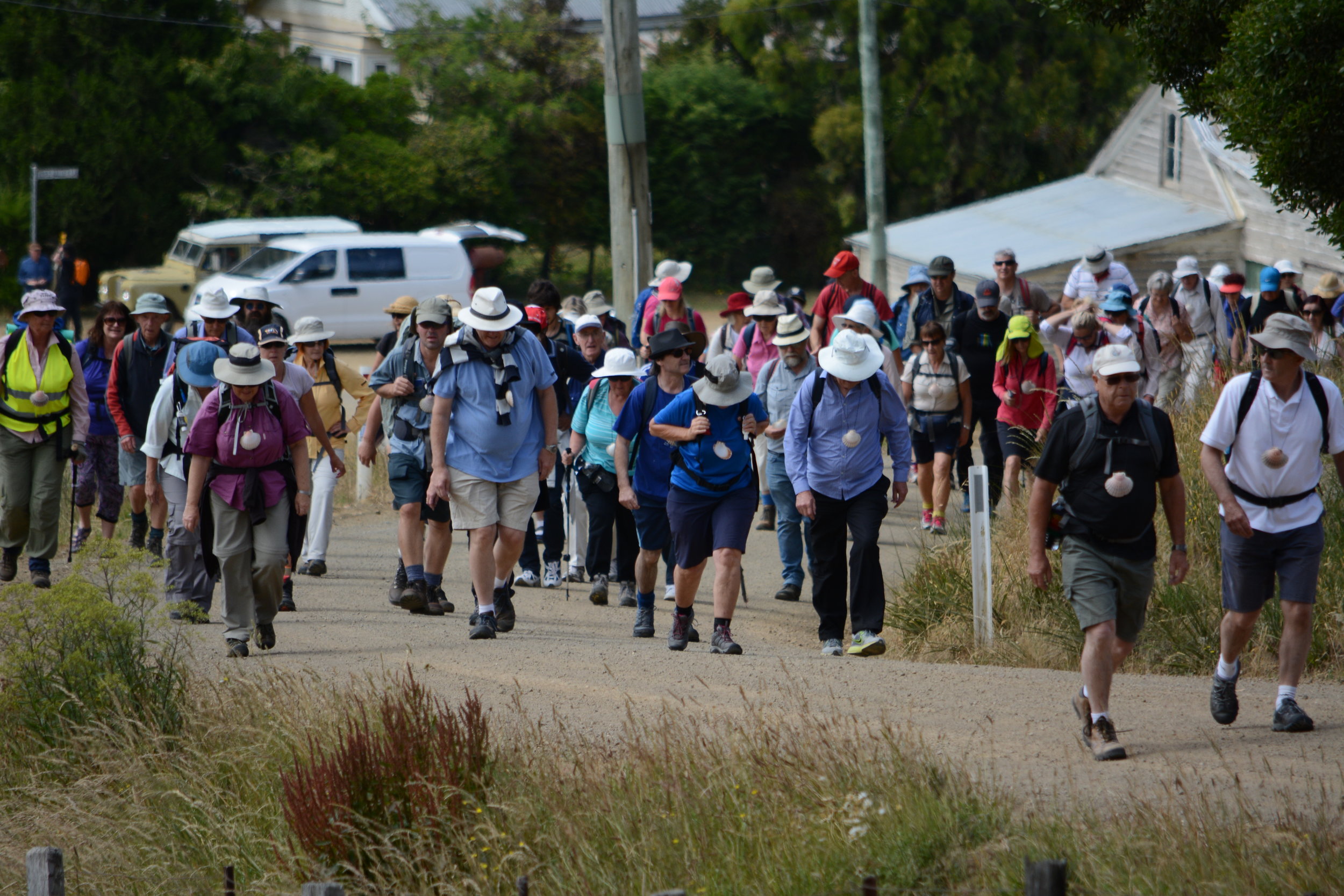 Way to St James_making their way from the staging area.JPG