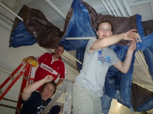 Setting up some sound "proofing" at the new studio.