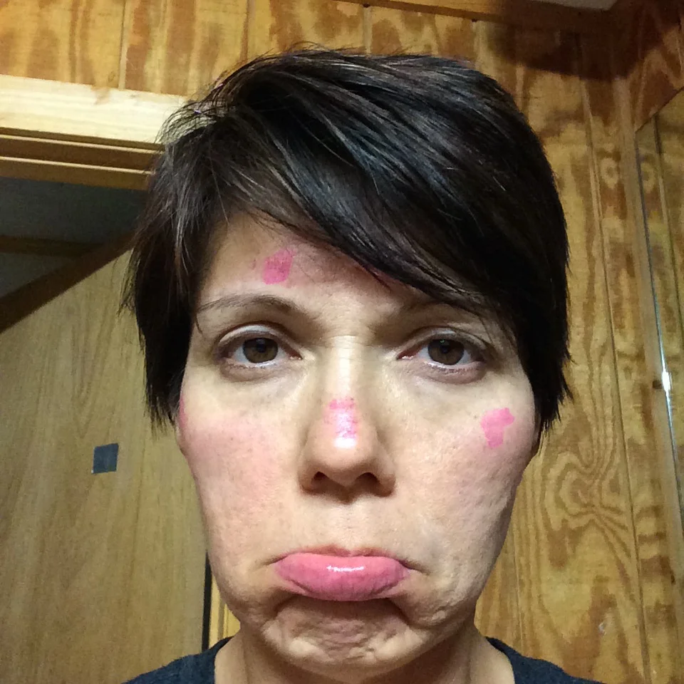 * I don't even think the best of TV lighting and makeup can fix this.