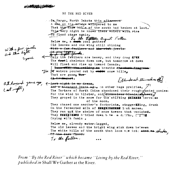 Words becoming "Living by the Red River." Image from The Paris Review.
