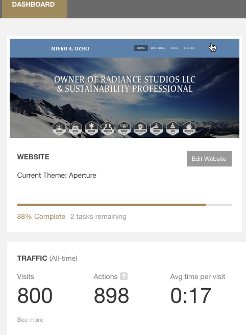 Workfolio analytics dashboard.