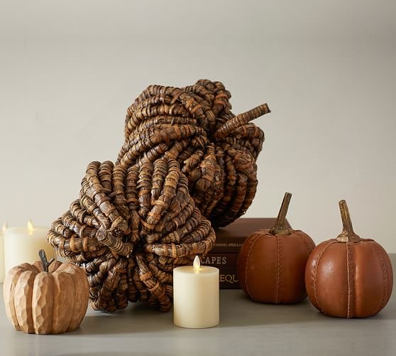 Woven & Leather Pumpkins