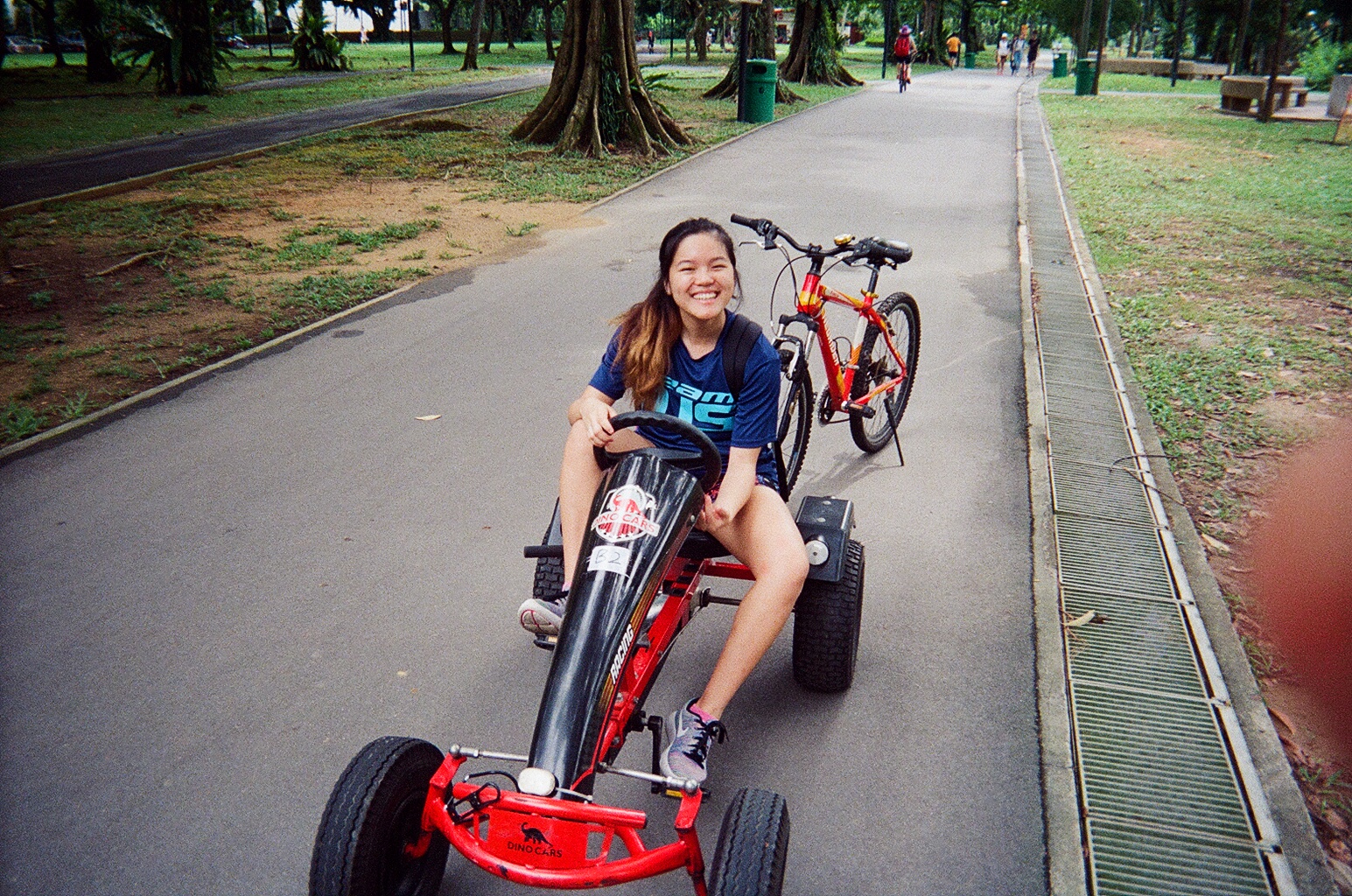 Instead of cycling, I rode this go-kart thing which proved to be quite an exercise for my legs! I also came back with bruises on my knees because the go-kart was a little short for me. I suspect it's made for young children as I'm already very short! 