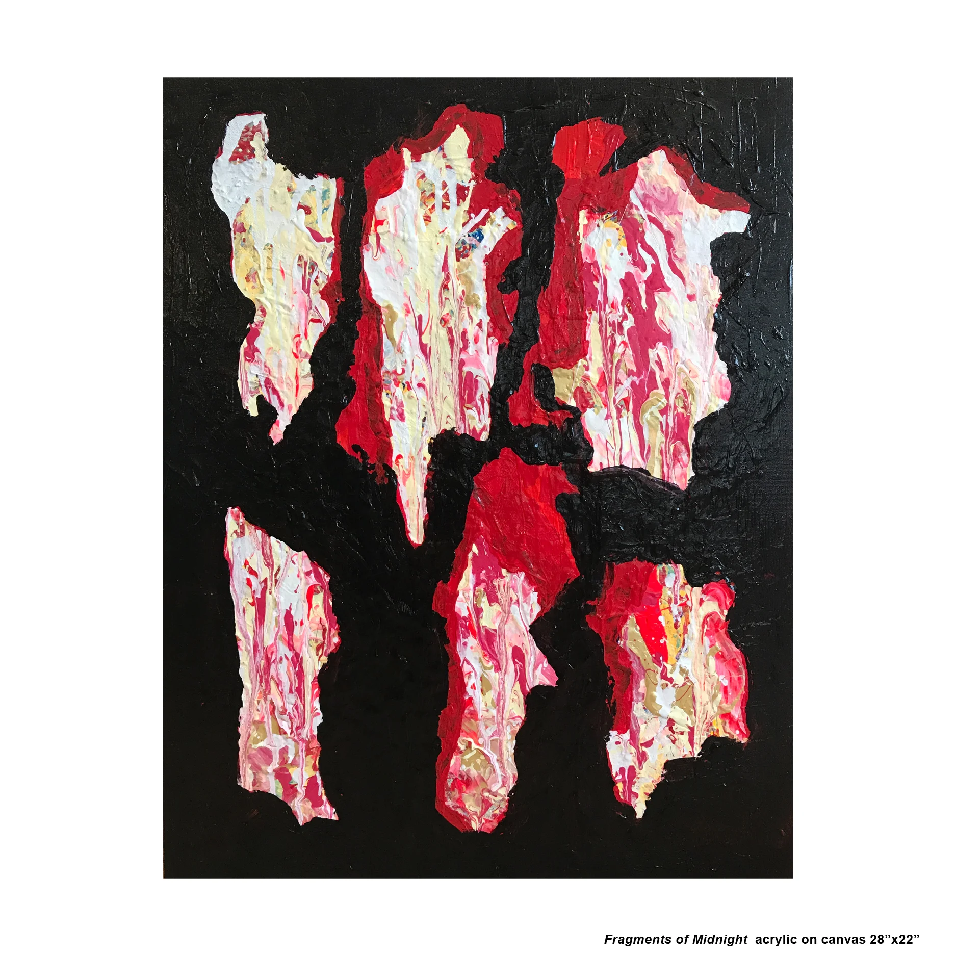 Painting 447 Fragments of Midnight acrylic on canvas 28x22.jpg