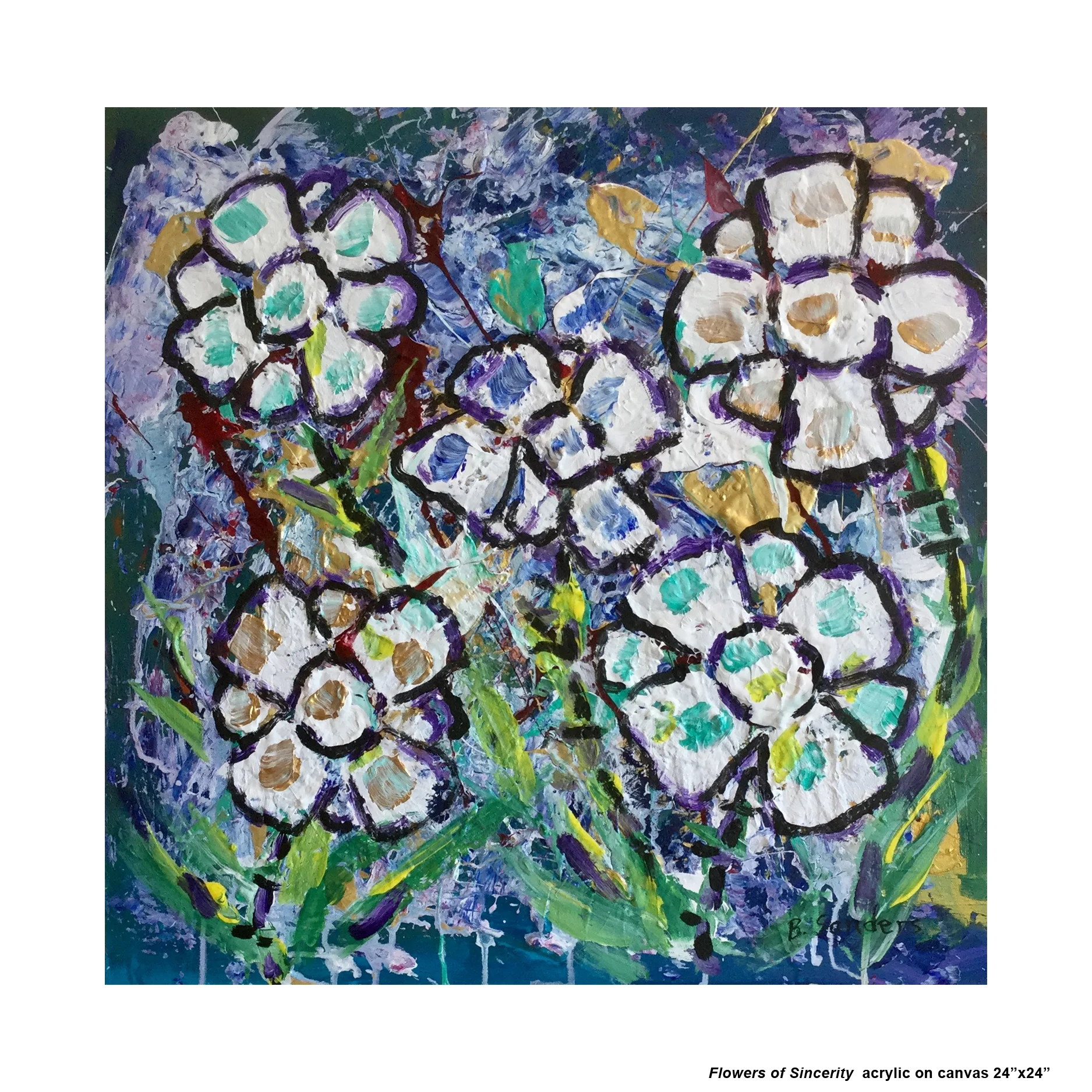 Painting 411 Flowers of Sincerity acrylic on canvas 24x24.jpg