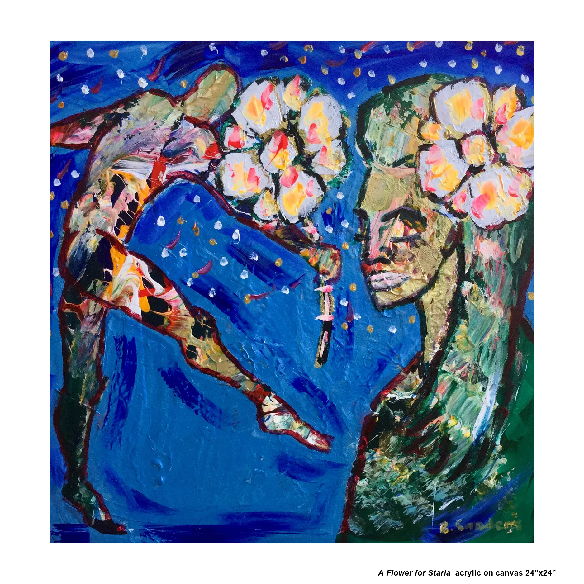 Painting 433 A Flower for Starla acrylic on canvas 24x24.jpg