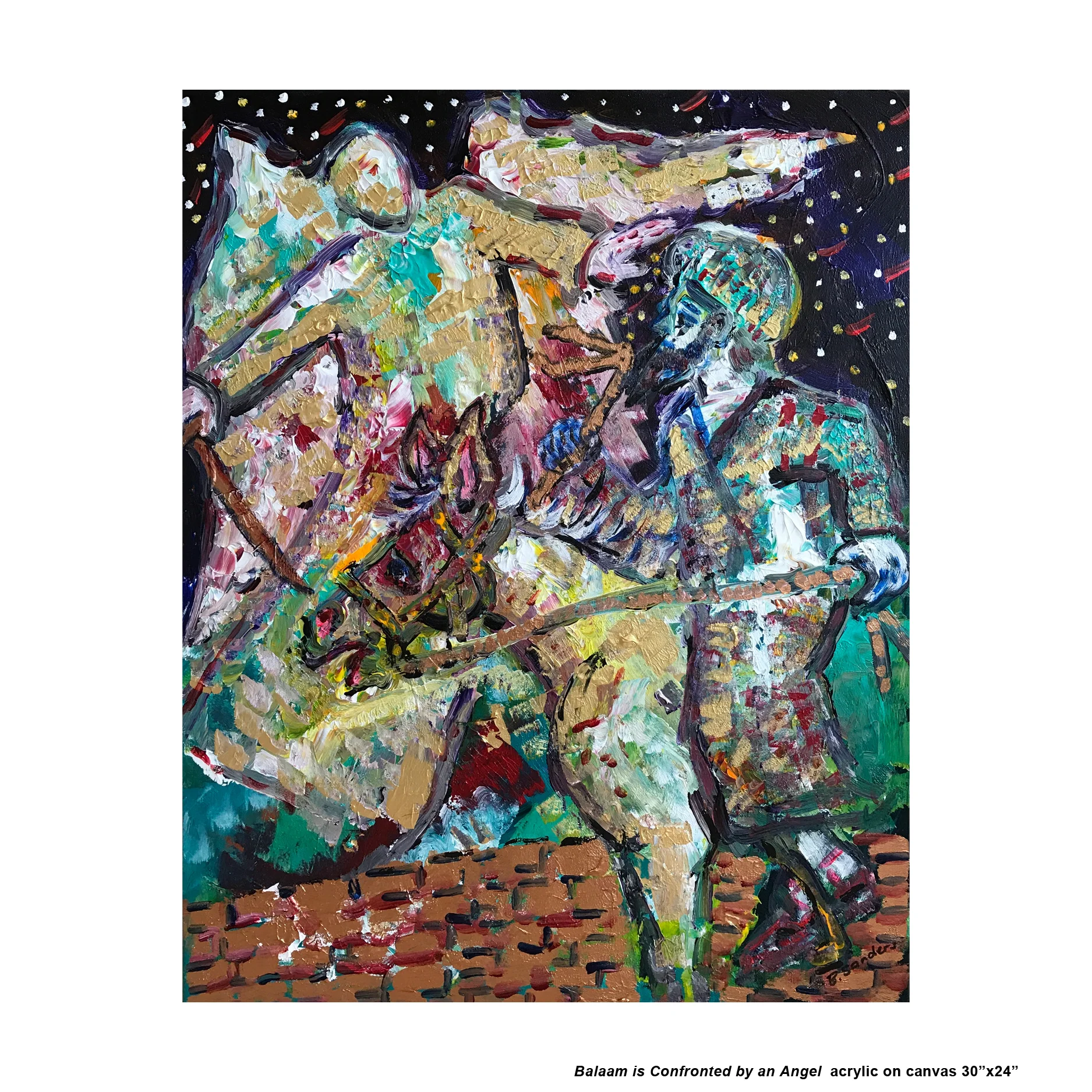 Painting 440 Balaam is Confronted by an Angel acrylic on canvas 30x24.jpg