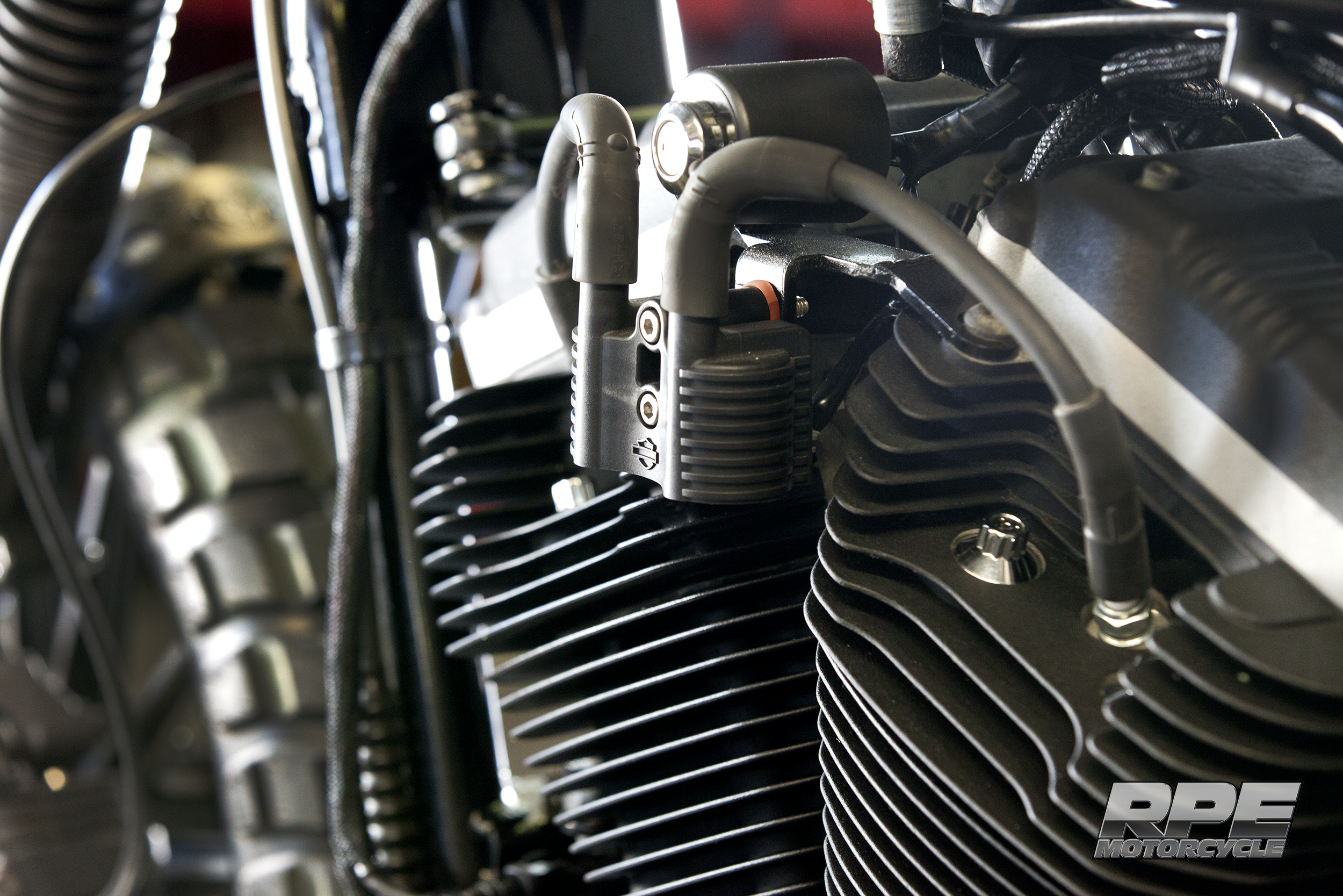 Engine Close up of Black RPE Custom Scrambler