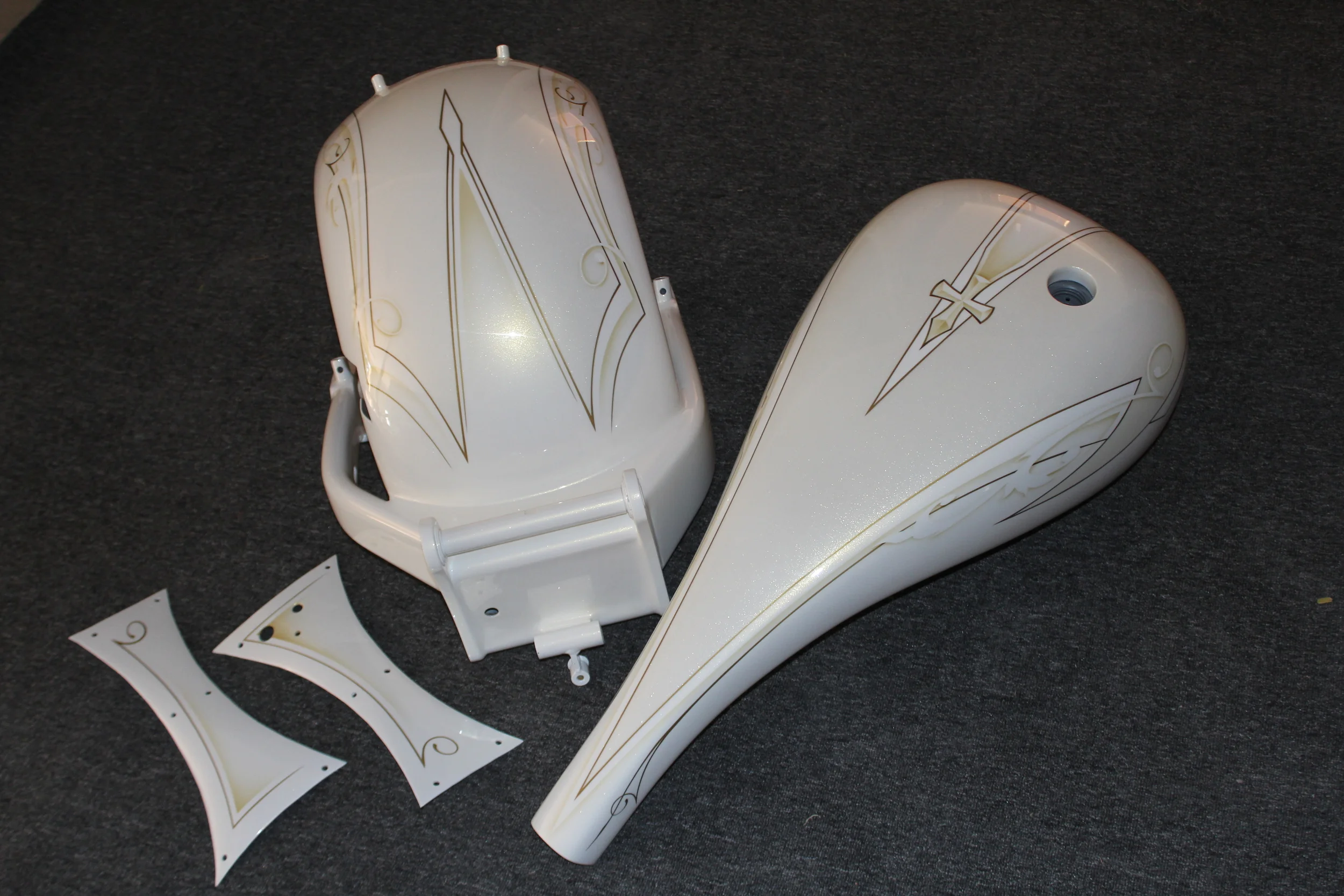 White and gold chopper