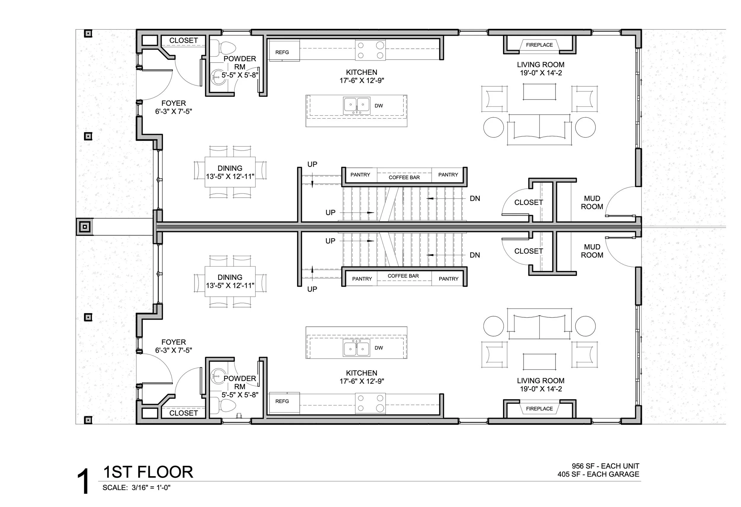 Duplex Floor Plans - 3309 and 3311 W. 20th Ave
