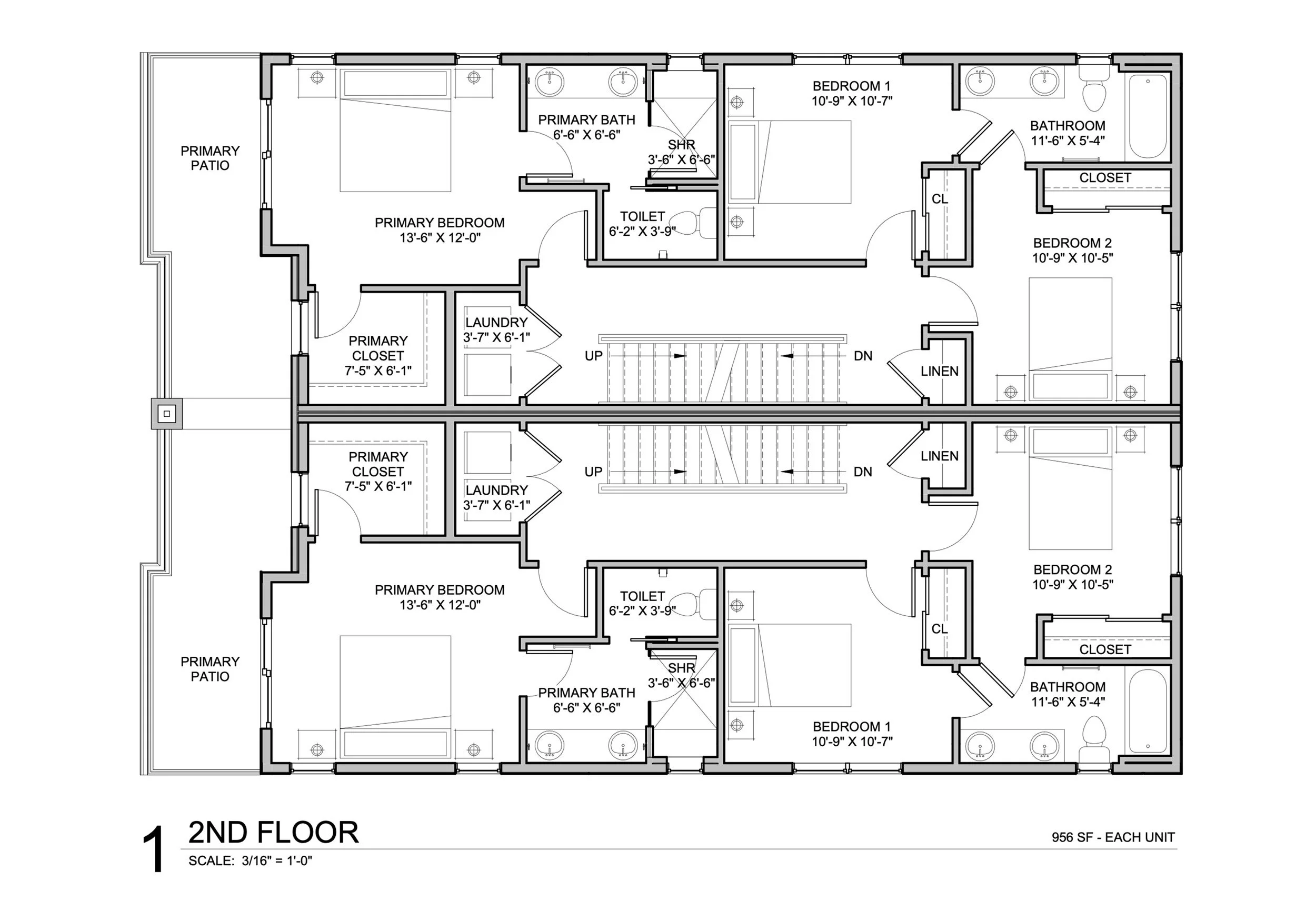 Duplex Floor Plans - 3309 and 3311 W. 20th Ave