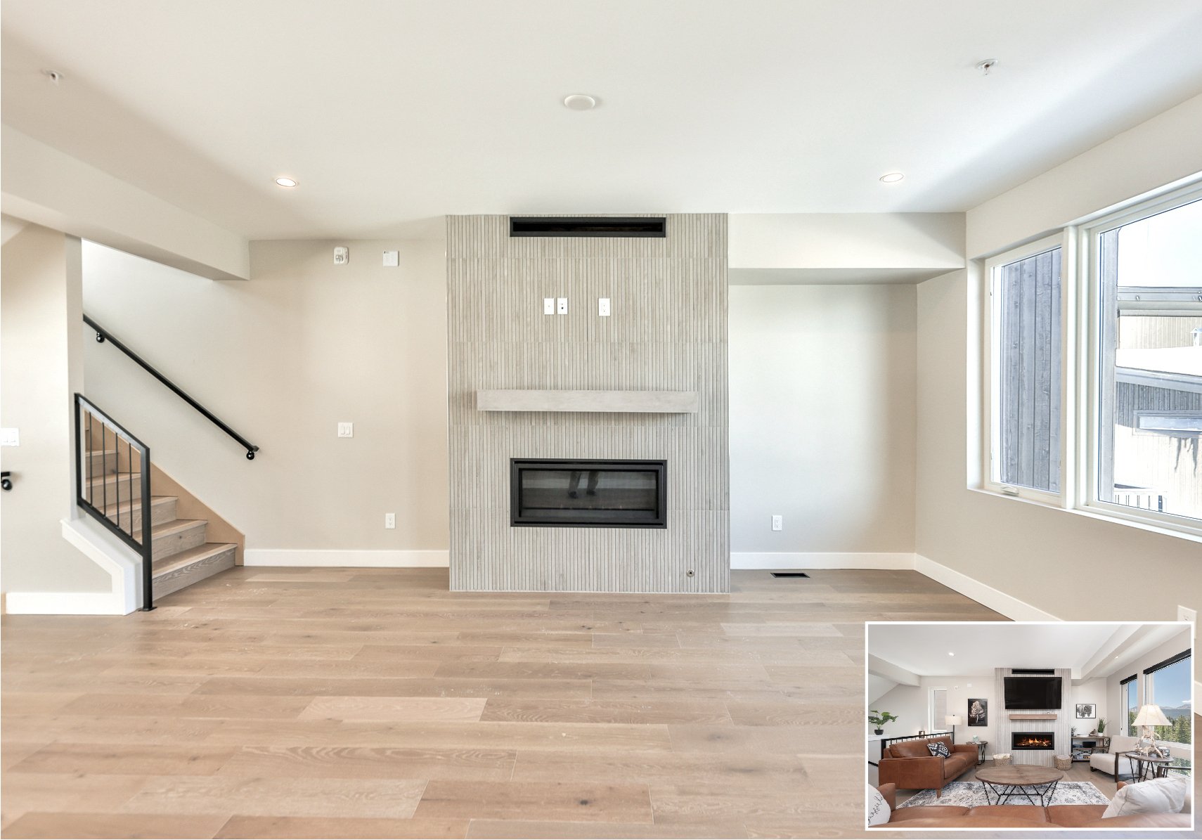 Fireplace with staging
