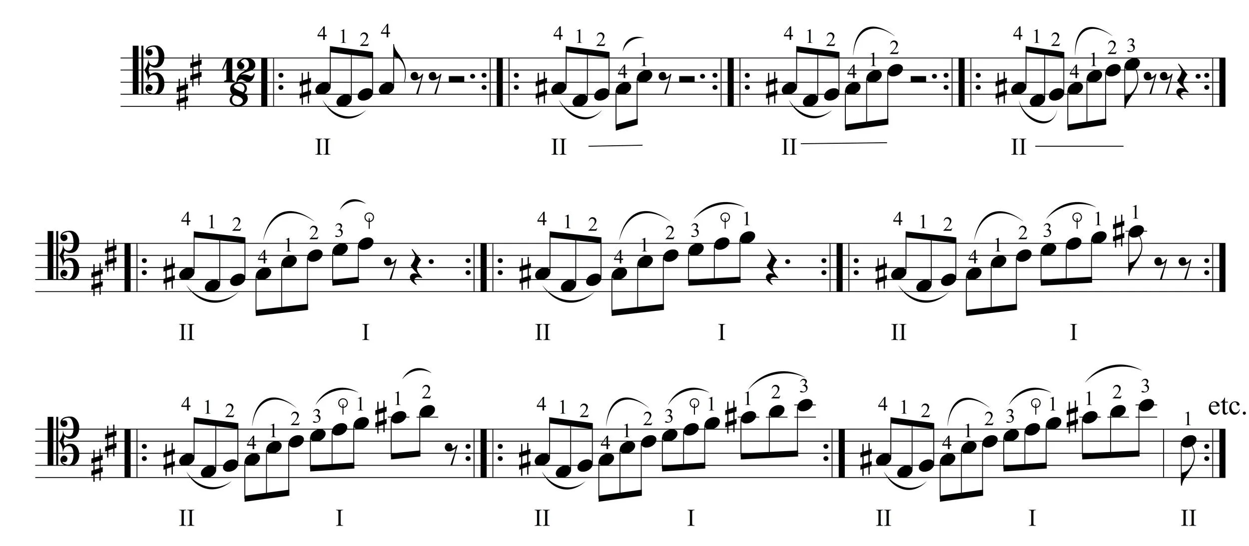 Miranda Wilson, preparatory etude for mm. 67-68 of Bach's Prelude from Suite No. 6 in D Major, BWV 1012