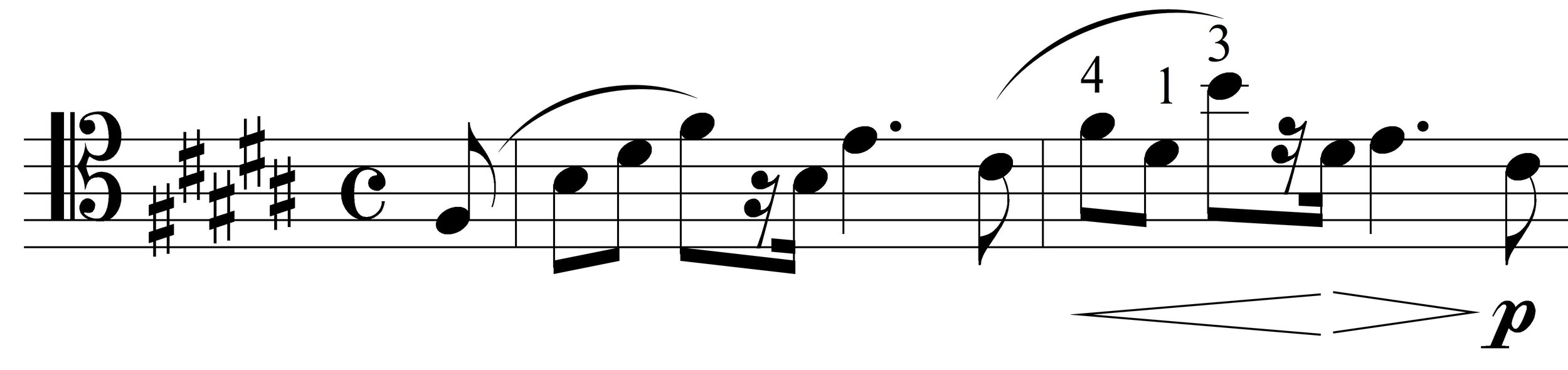 (mm. 4-5 feature a shift up to a high B)