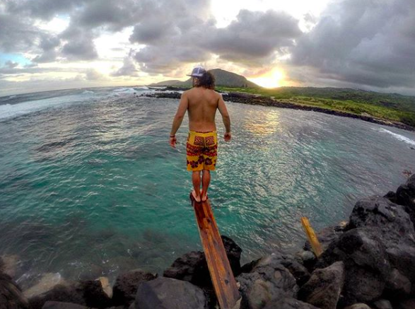 Looking out at the Alan Davis plank jump.