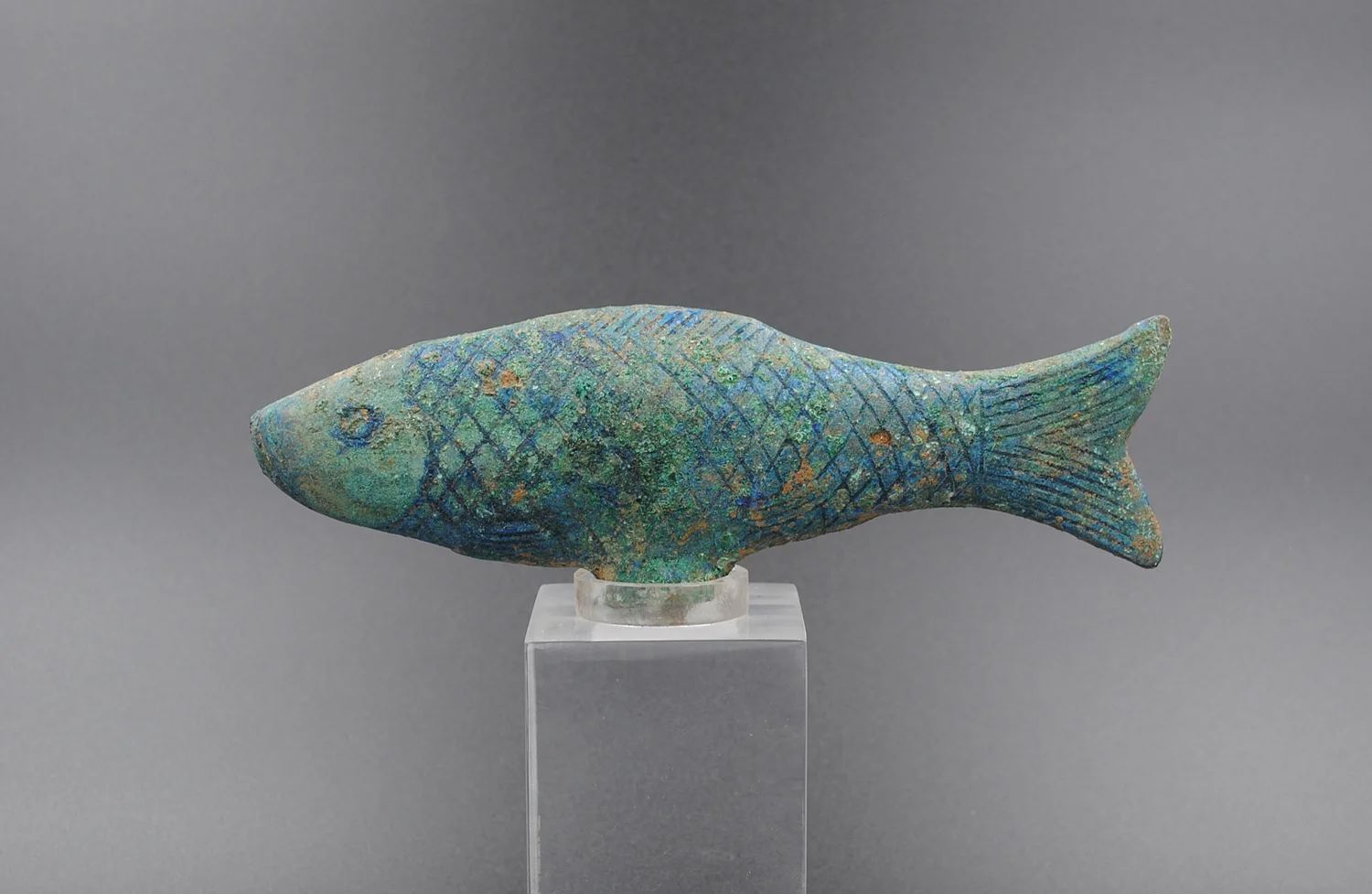 A Dian Bronze Fish Finial
