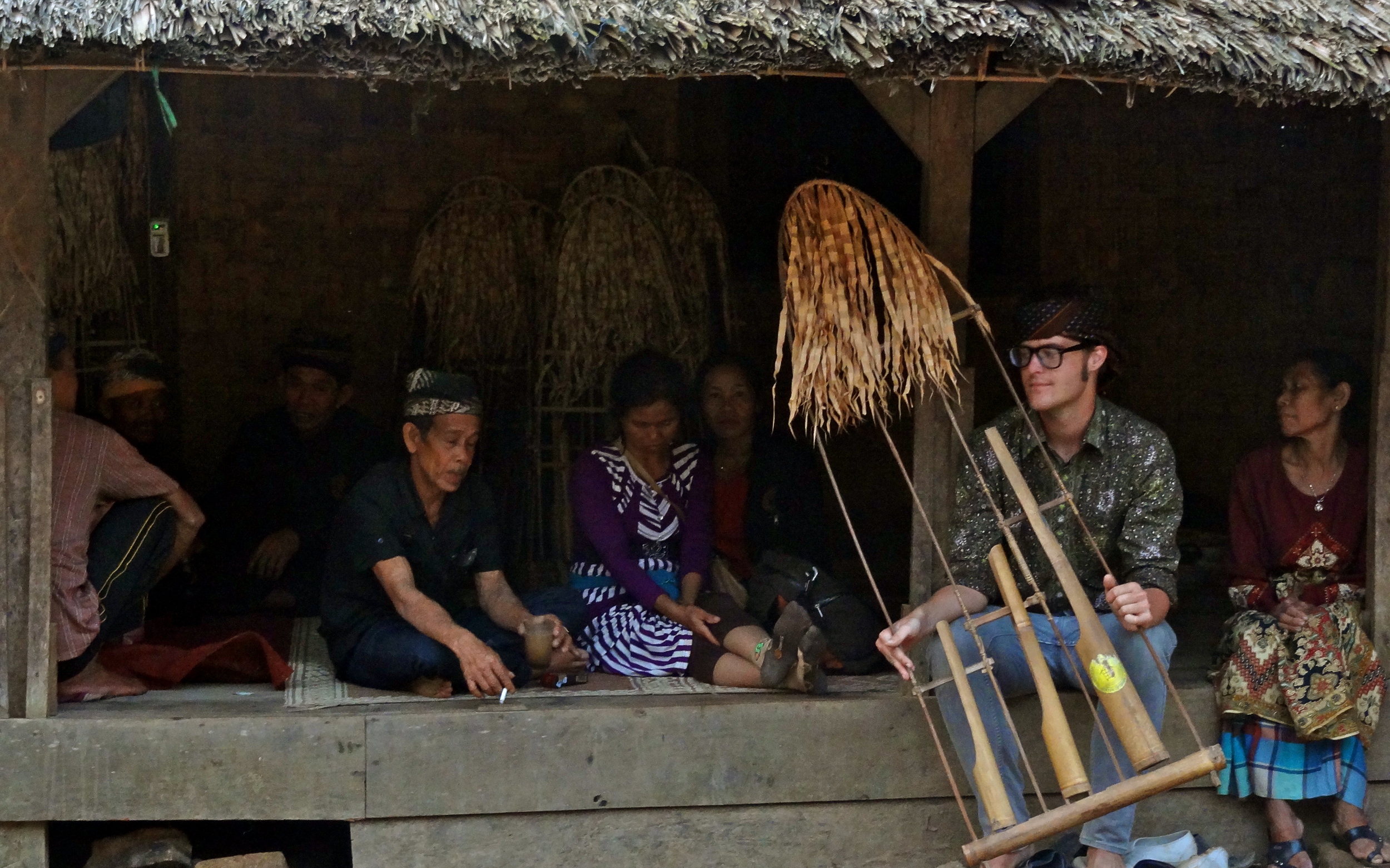  The author hangs with the angklung crew (photo credit Alifa S.)