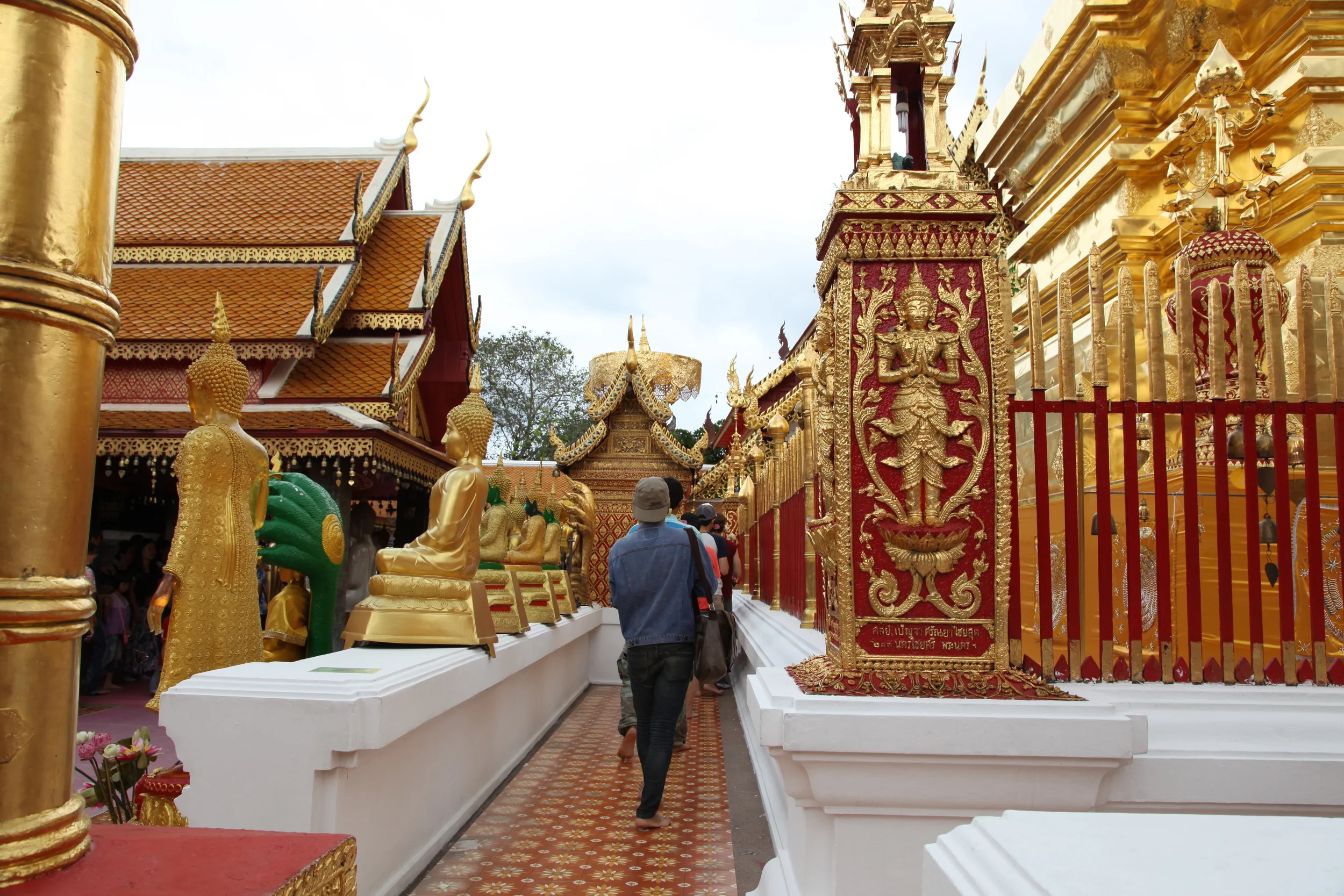 People come from all over to do a parikrama around the golden stupa