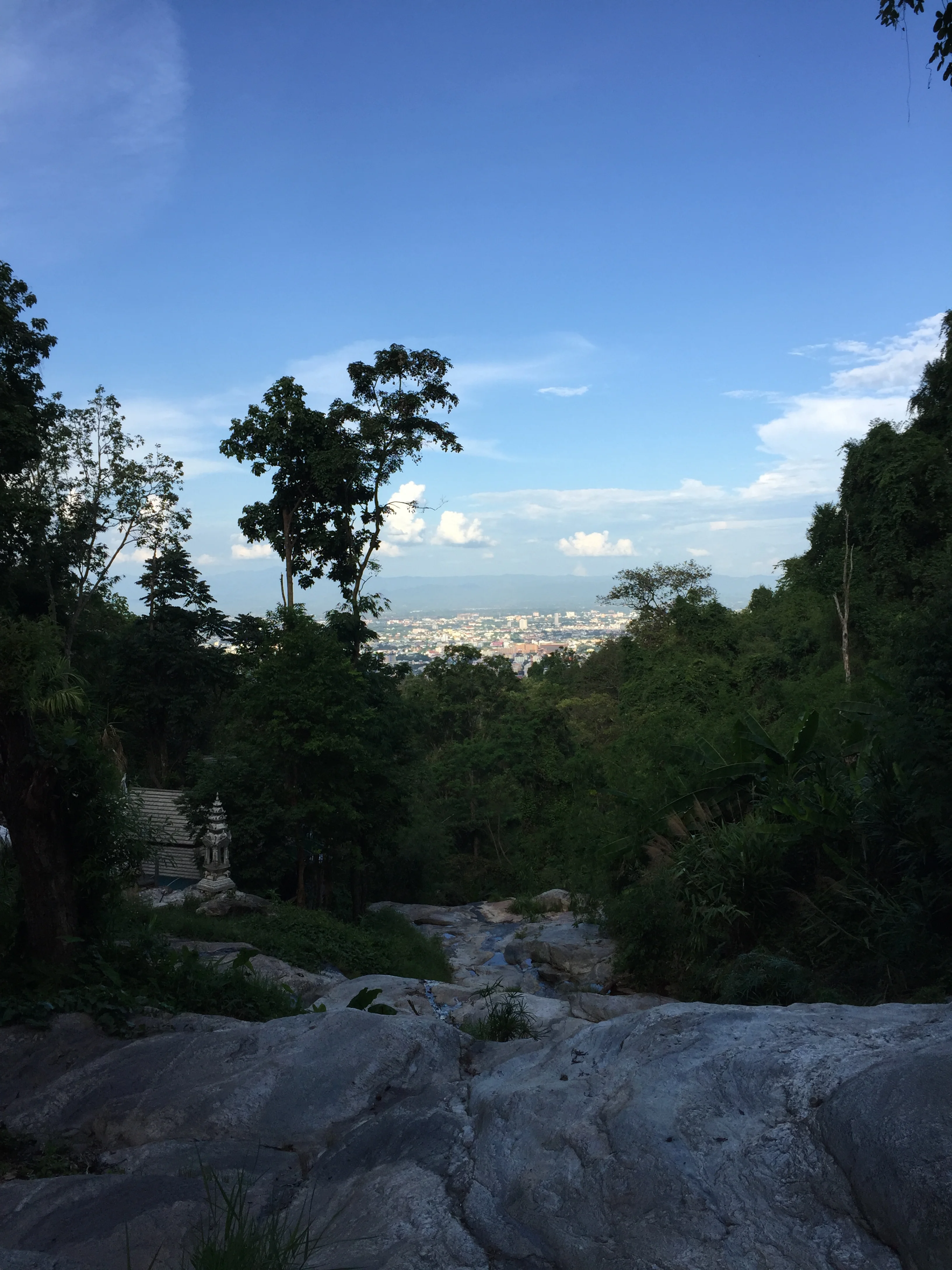 Standing in the middle of what would be a raging river in the rainy season. This view is not always this clear. We went on a good day.